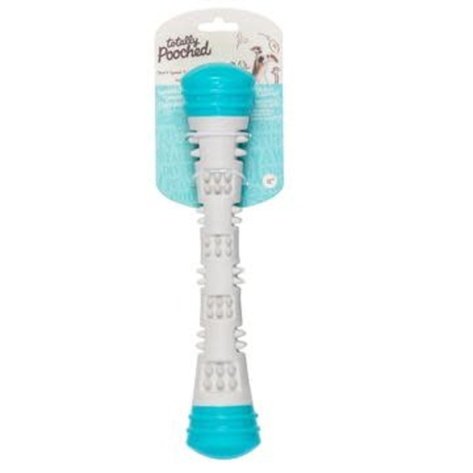 Messy Mutts Totally Pooched Chew n' Squeak Stick, Foam Rubber, Large, 12"