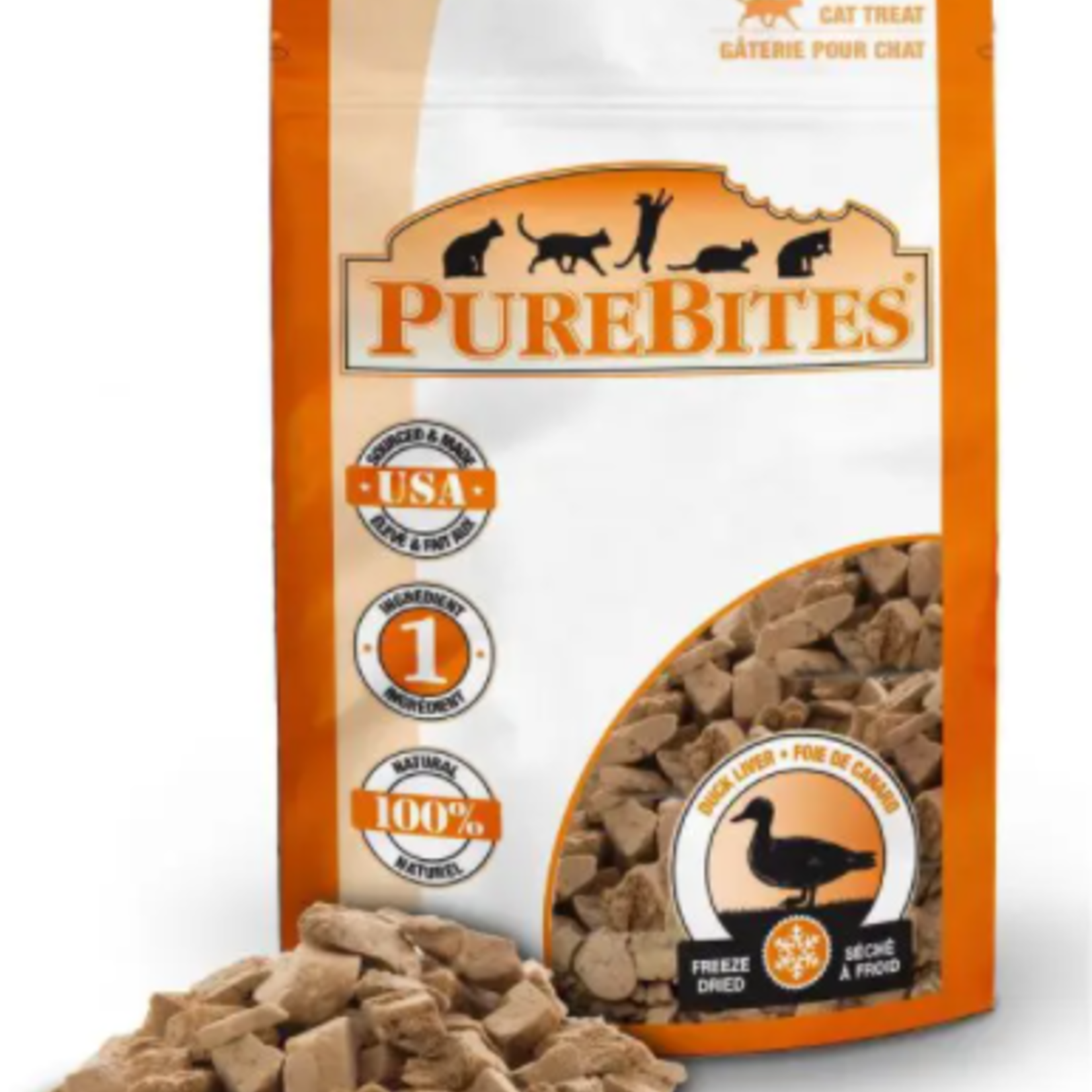 PureBites Foie de canard Séchés à froid - Gâteries pour chat (16g)