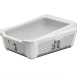 Moderna Litter Box-Hercules with Rim-Cats in Love-Large-Grey white