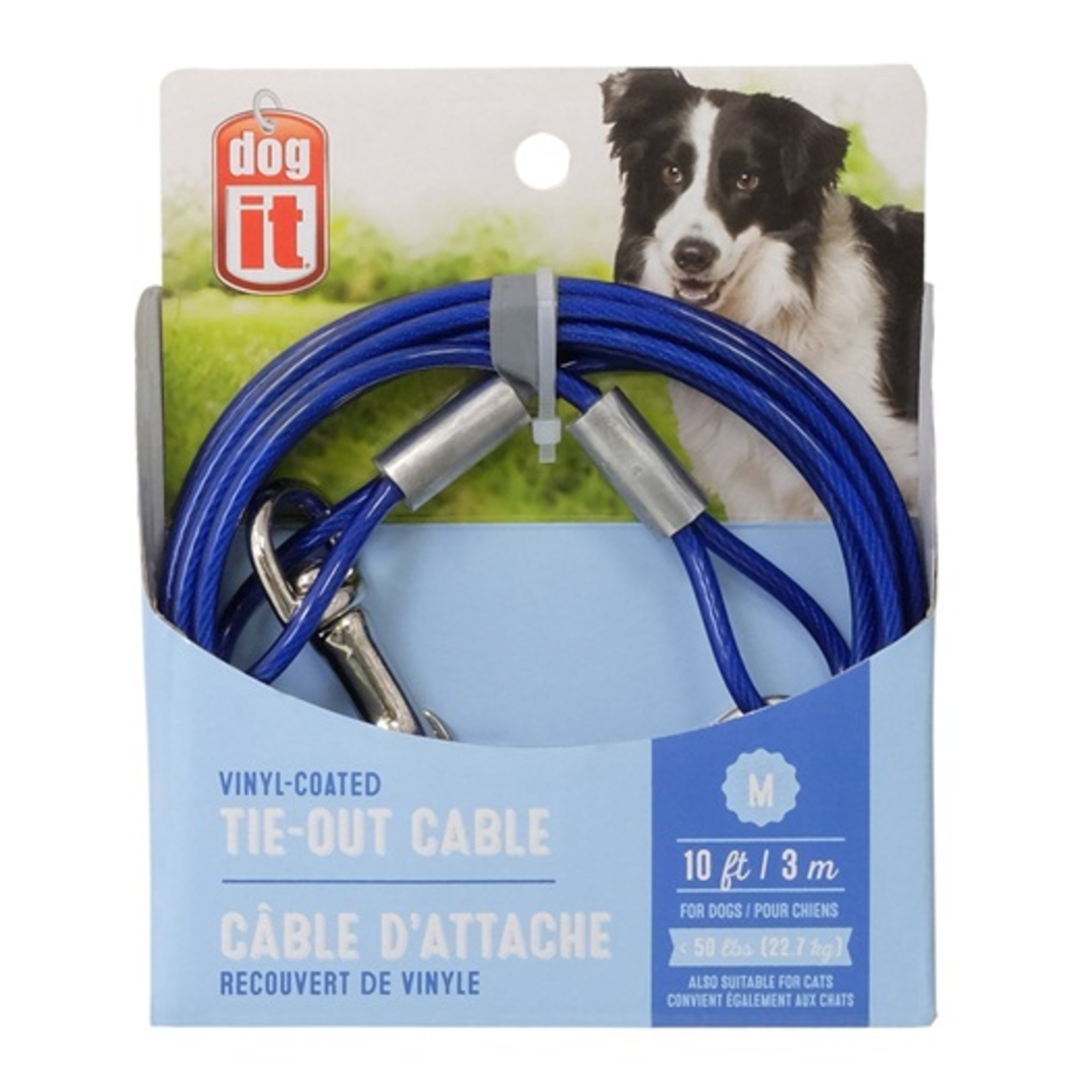 Dogit Câble d'attache - Bleu - Medium -10 pi