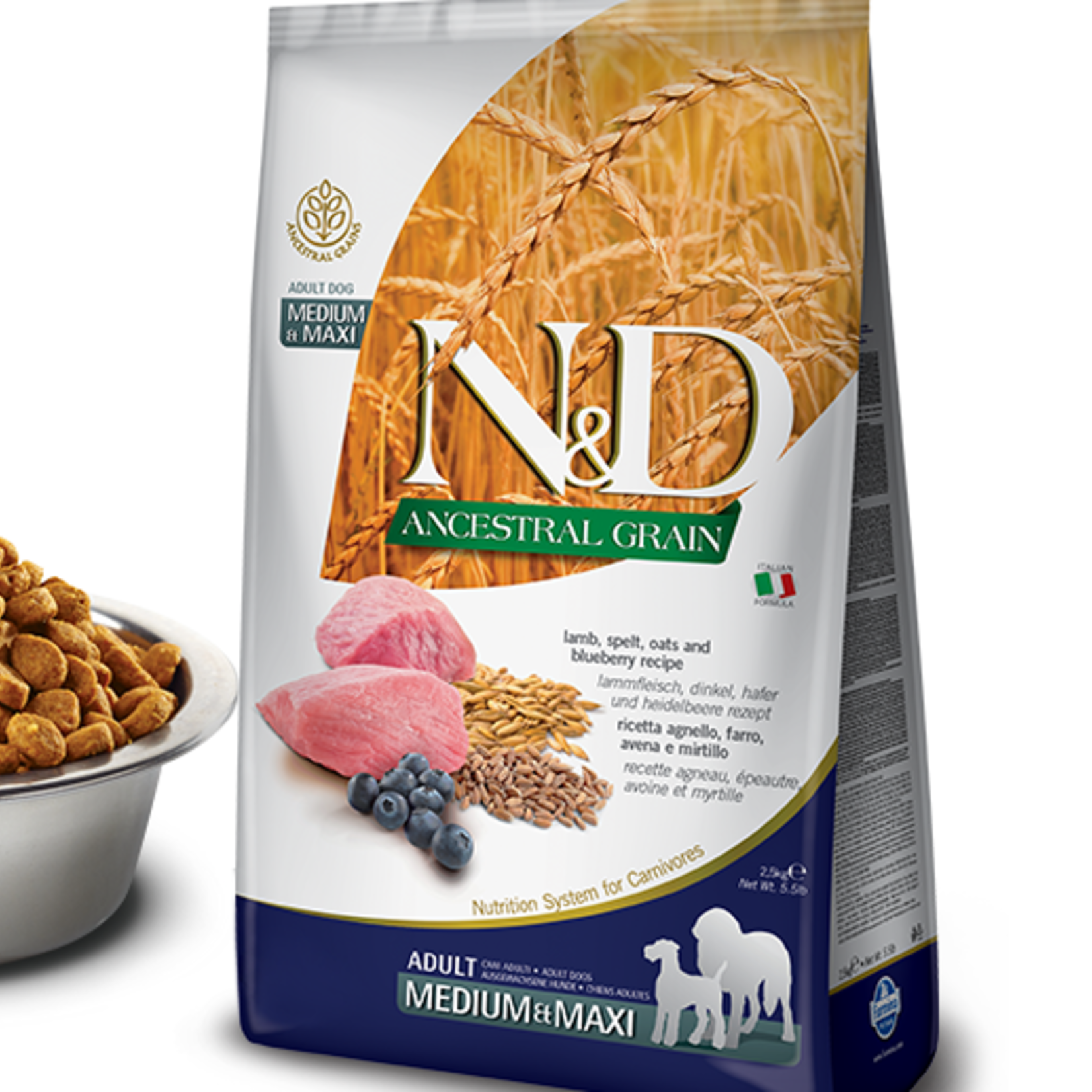 Farmina N&D Ancestraux- Moyen/Grand - Agneau & Bleuet - 26.4 lbs