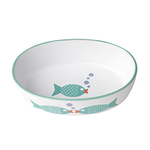 Petrageous Poisson-bulle ovale, blanc et turquoise, 6,5 po