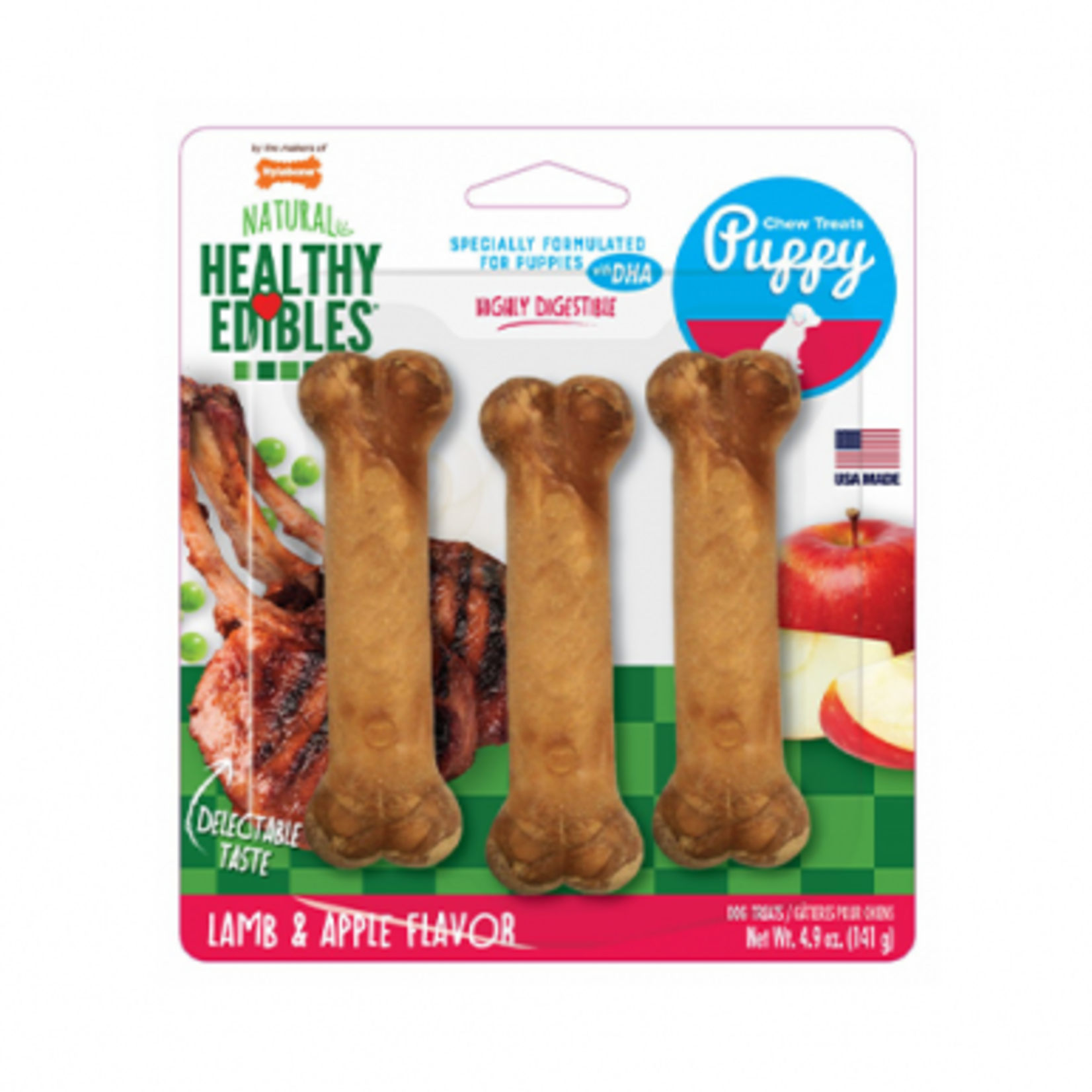 Nylabone Healthy Edibles - Puppy - Lamb & Apple- Pack of 3