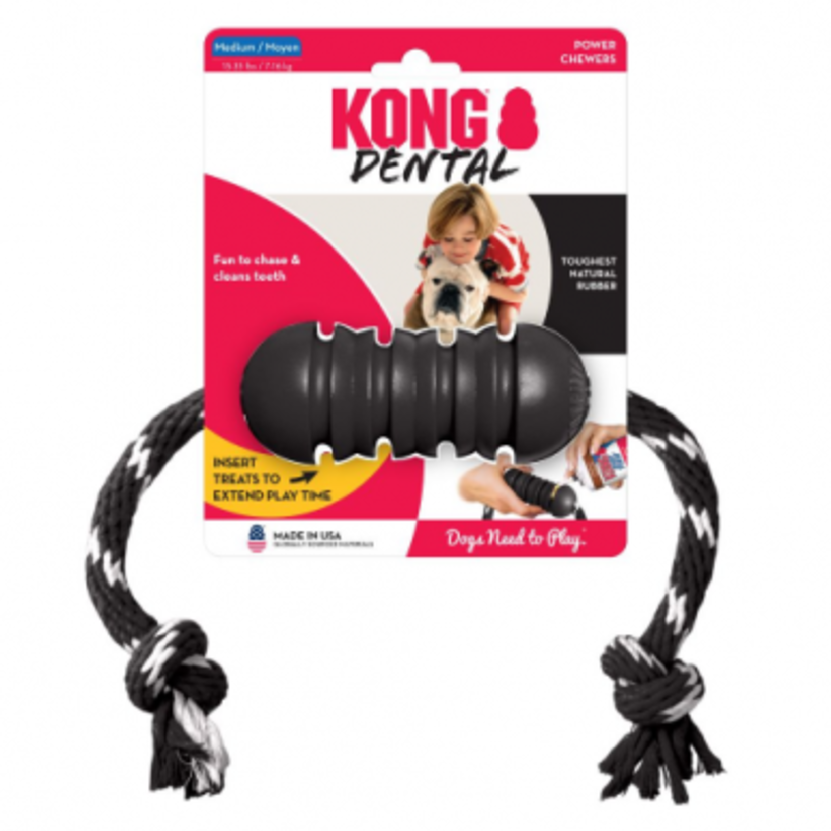 Kong Dentaire Extreme avec corde - Jouet pour chien Moyen