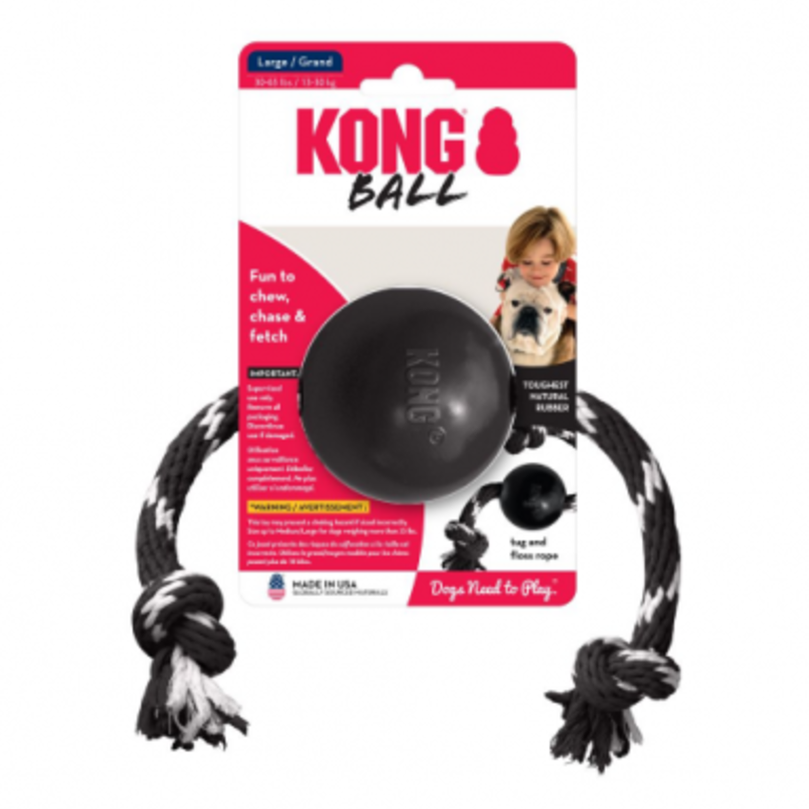 Kong Extreme Ball with Rope - Large Dog Toy