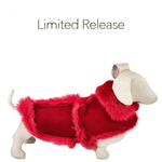 Hartman & Rose Red Long Haired Shearling Dog Coat - XSmall