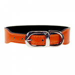 Hartman & Rose Cuir verni italien orange vif en nickel - Collier - 18-20 po