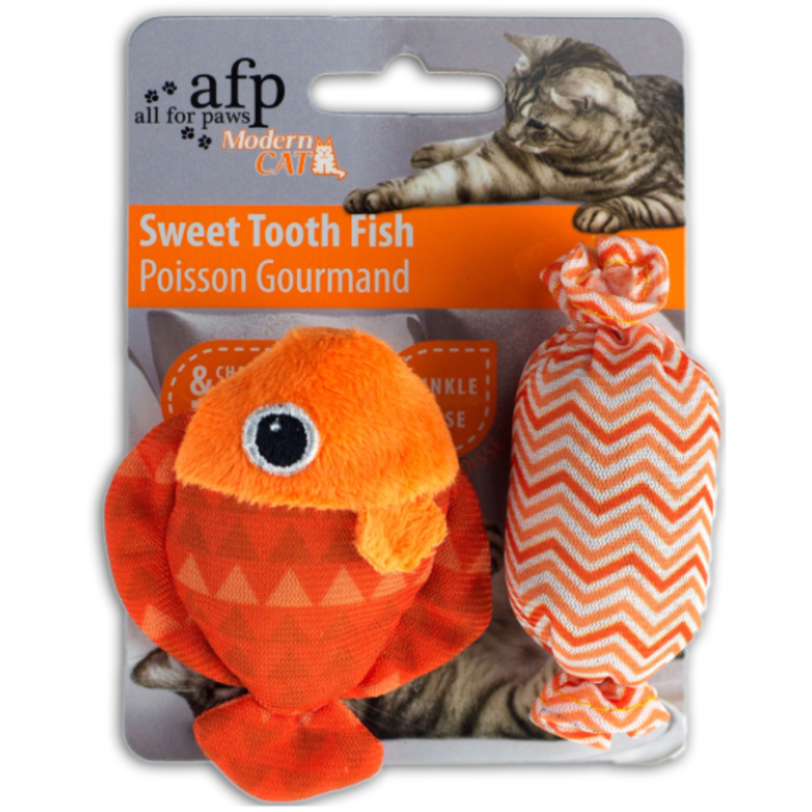 All for paws Sweet Tooth Fish - Assorted colors - 2 per pack