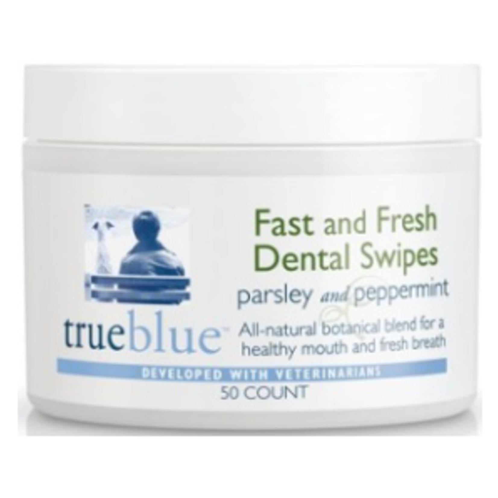 True Blue Dental Swipes - Peppermint & Parsley - 50 wipes