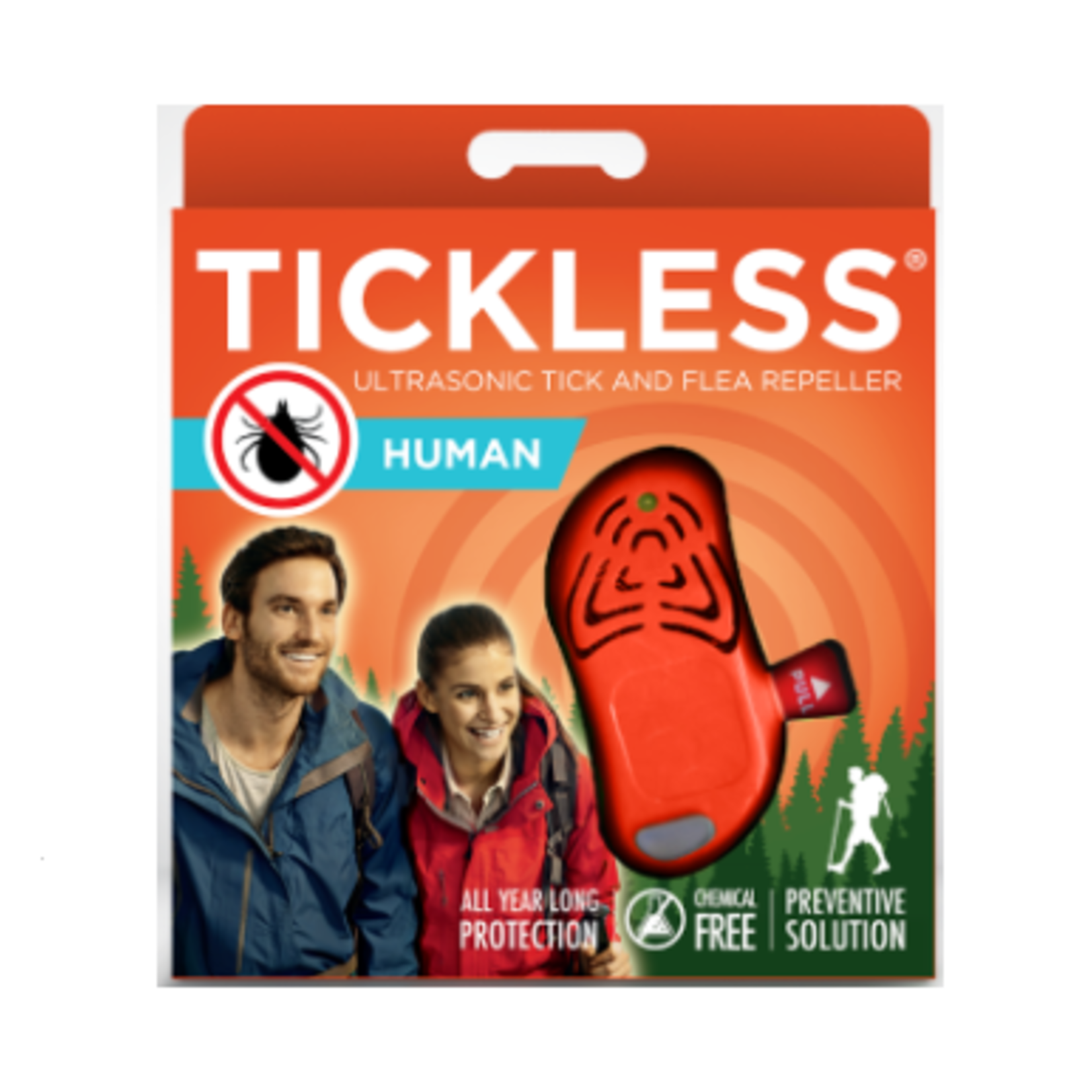 Tickless Human Ultrasonic Tick Repeller - Orange