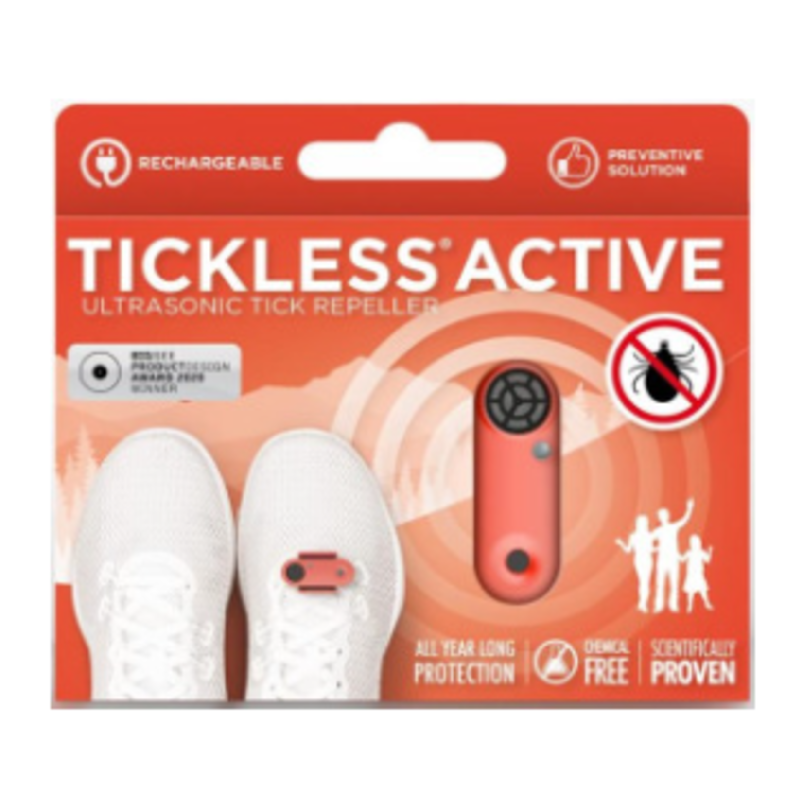 Tickless Répulsif à ultrasons rechargeable contre les tiques - Corail