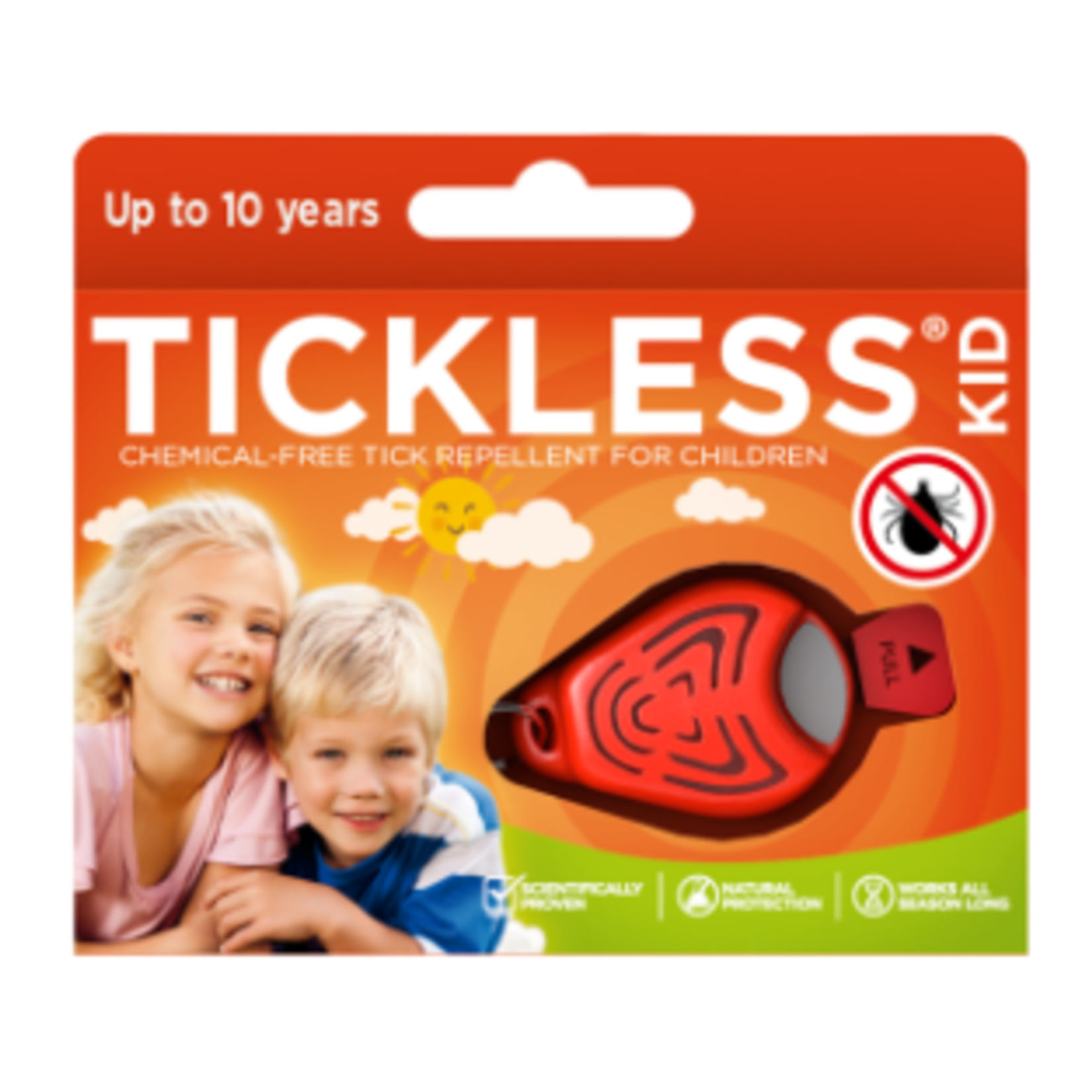 Tickless Répulsif à ultrasons contre les tiques pour enfants - Orange