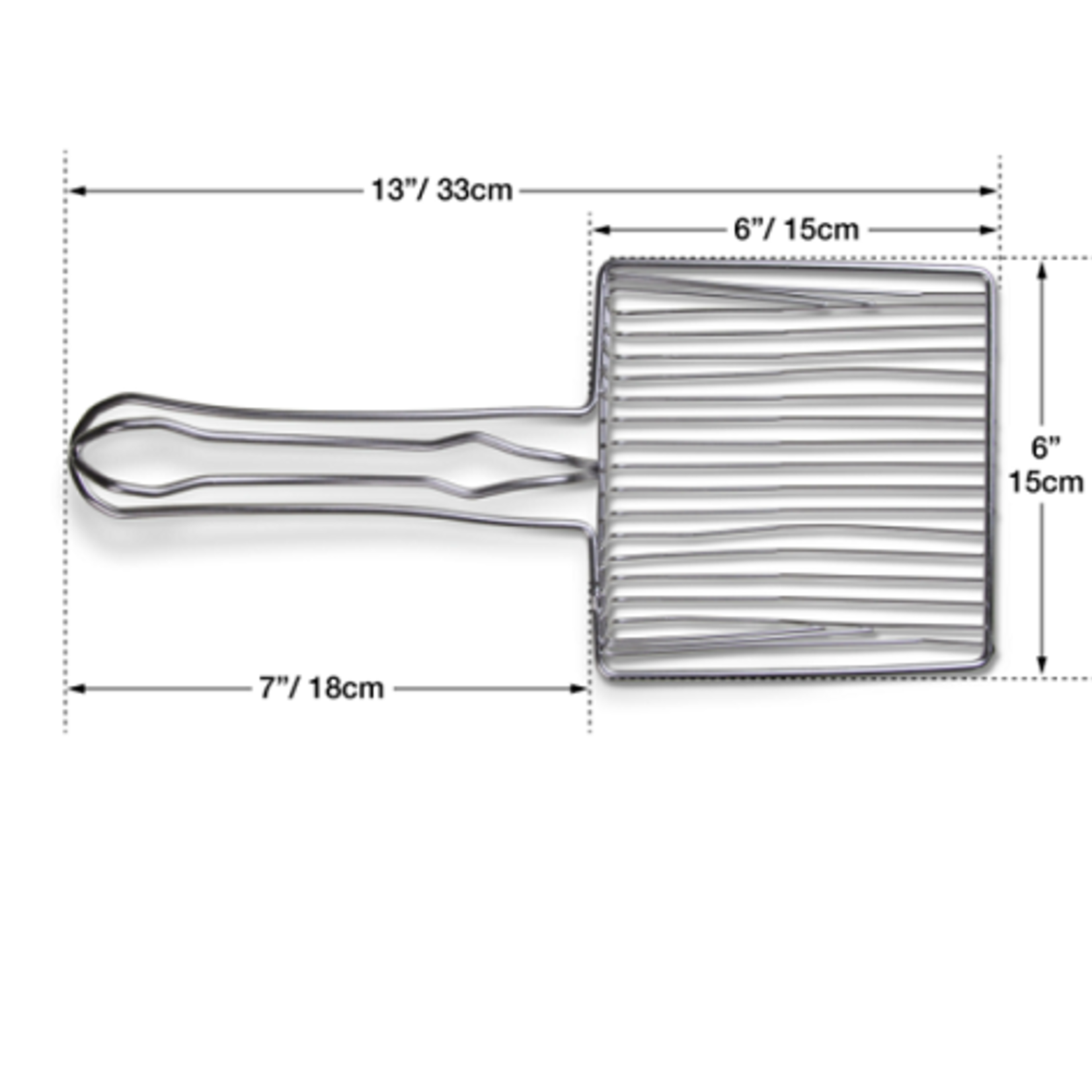 Van Ness Pelle à litière en acier inoxydable - 13 x 6 x 1,75 po
