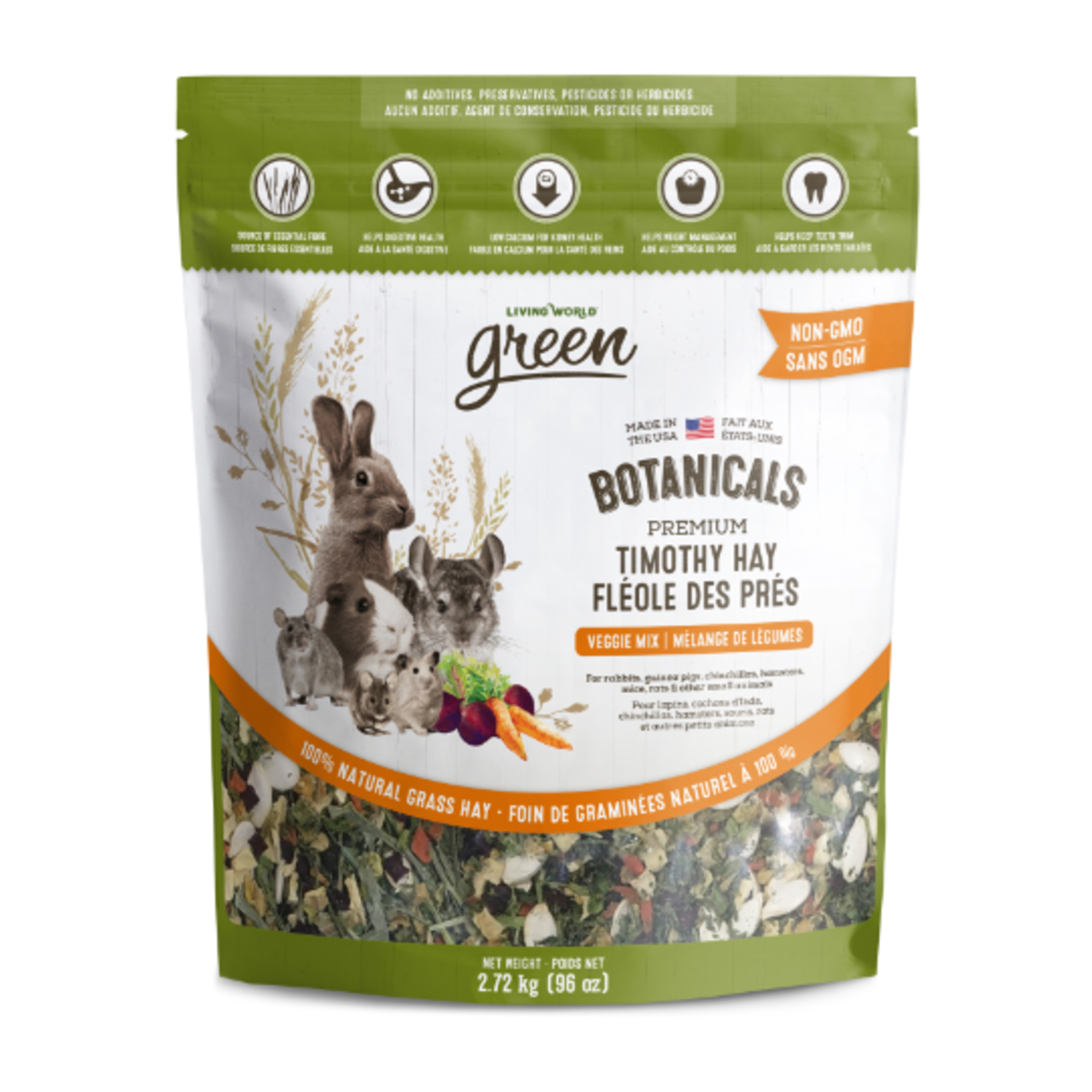 Living World Green Botanicals Premium Timothy Hay - Veggie Mix - 2.7kg