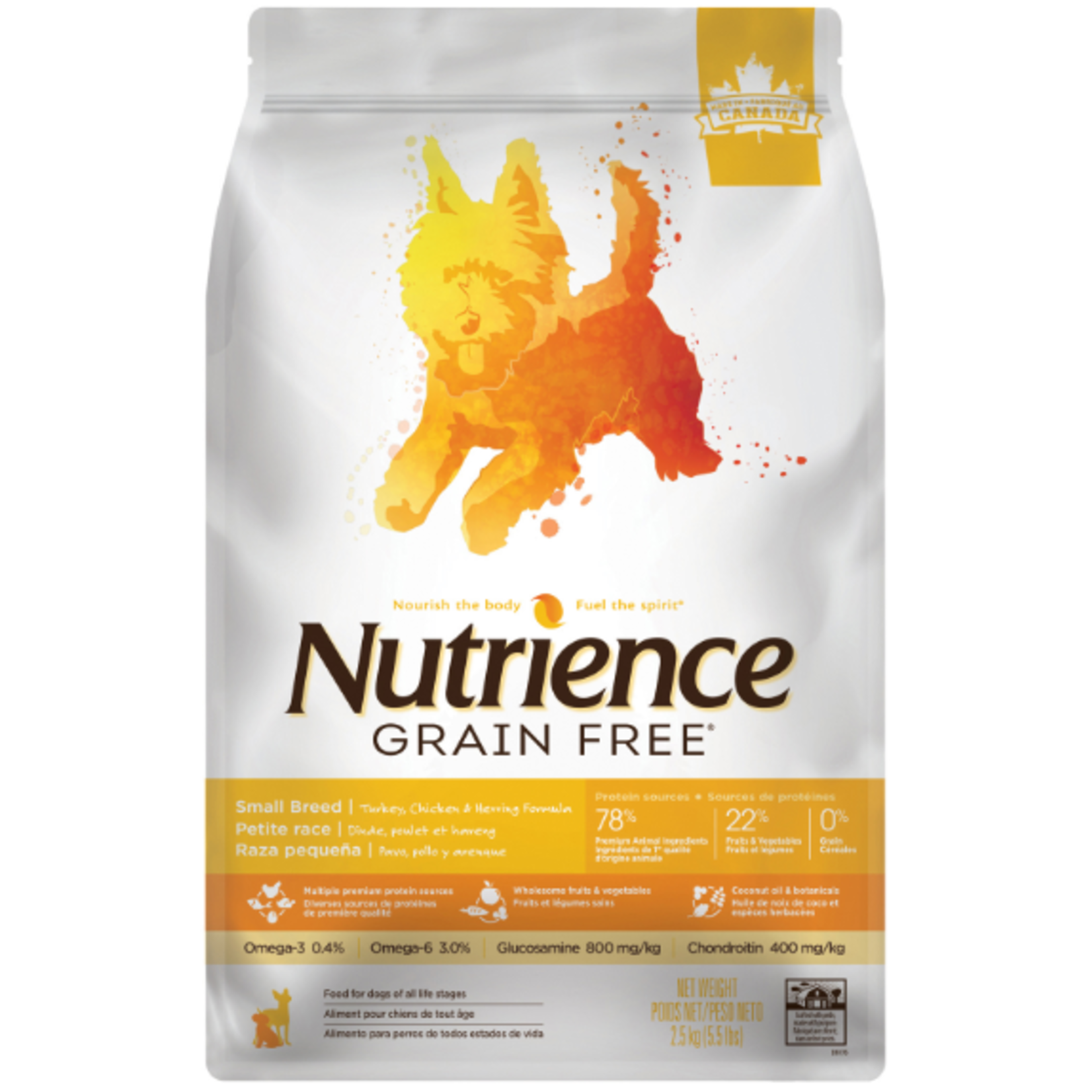 Nutrience Dinde & Poulet & Harang - S grains - Petite race - 5,5 lbs