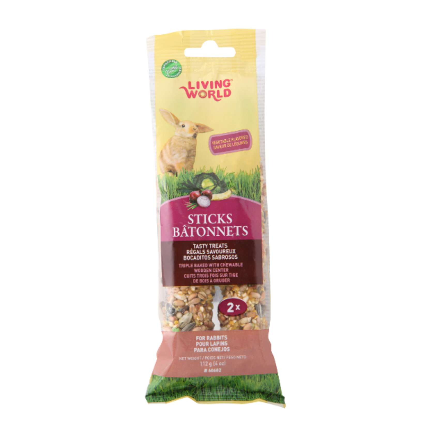 Living World Rabbit Sticks - Fruit Flavour - 112 g - Pack of 2