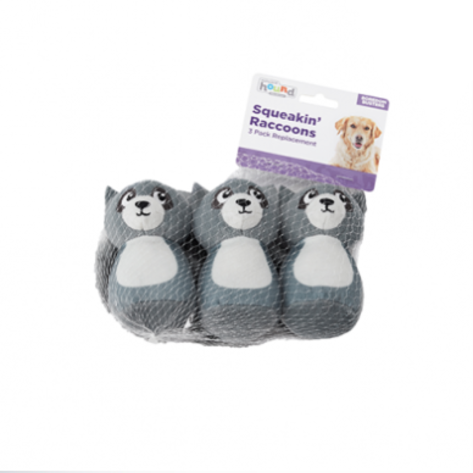 Outward Hound Squeakin' Raccoon - pack of 3