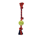 Mammoth Flossy Chews - color rope - 3 knots with tennis ball - 11 in