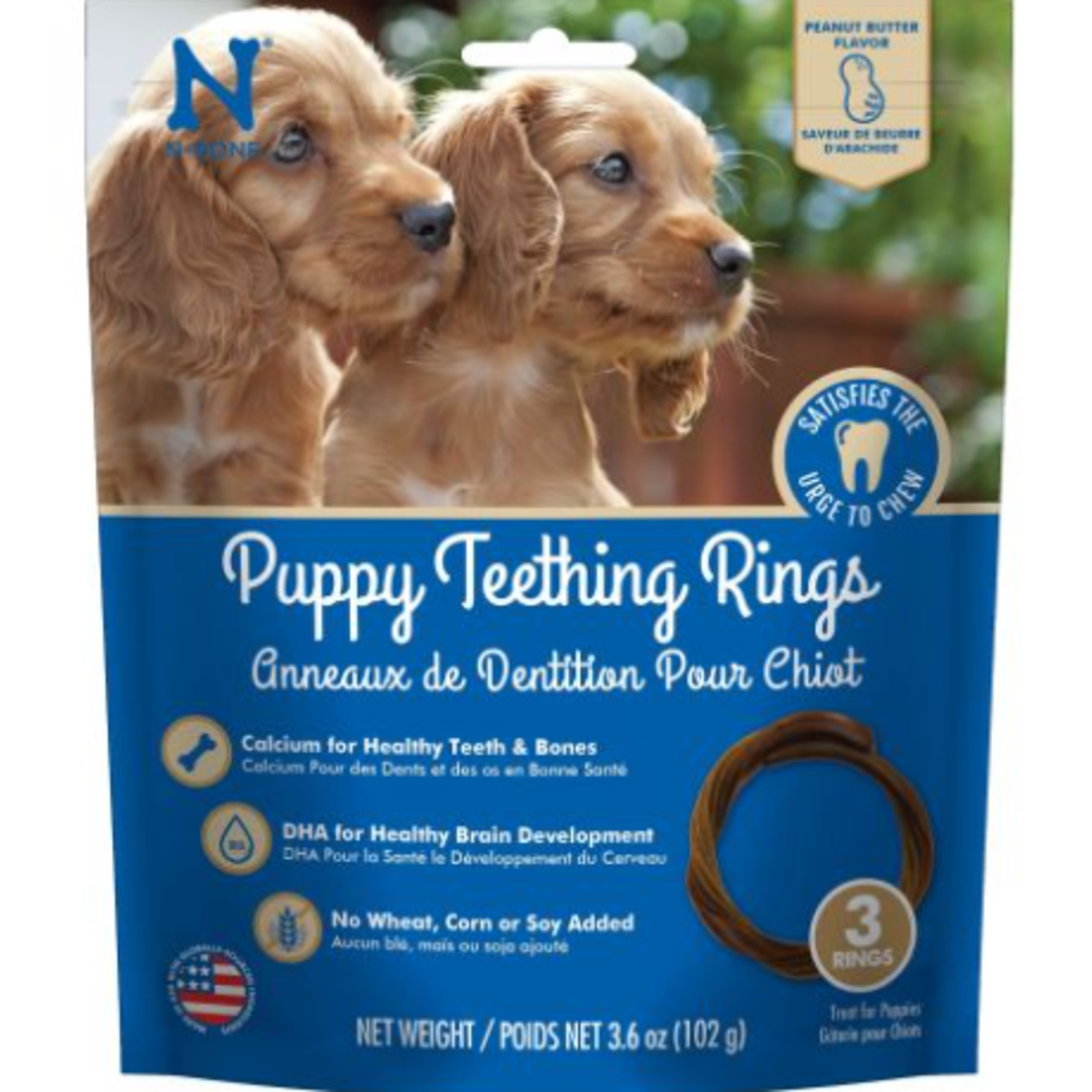 N-BONE Teething Ring For Puppy - Peanuts