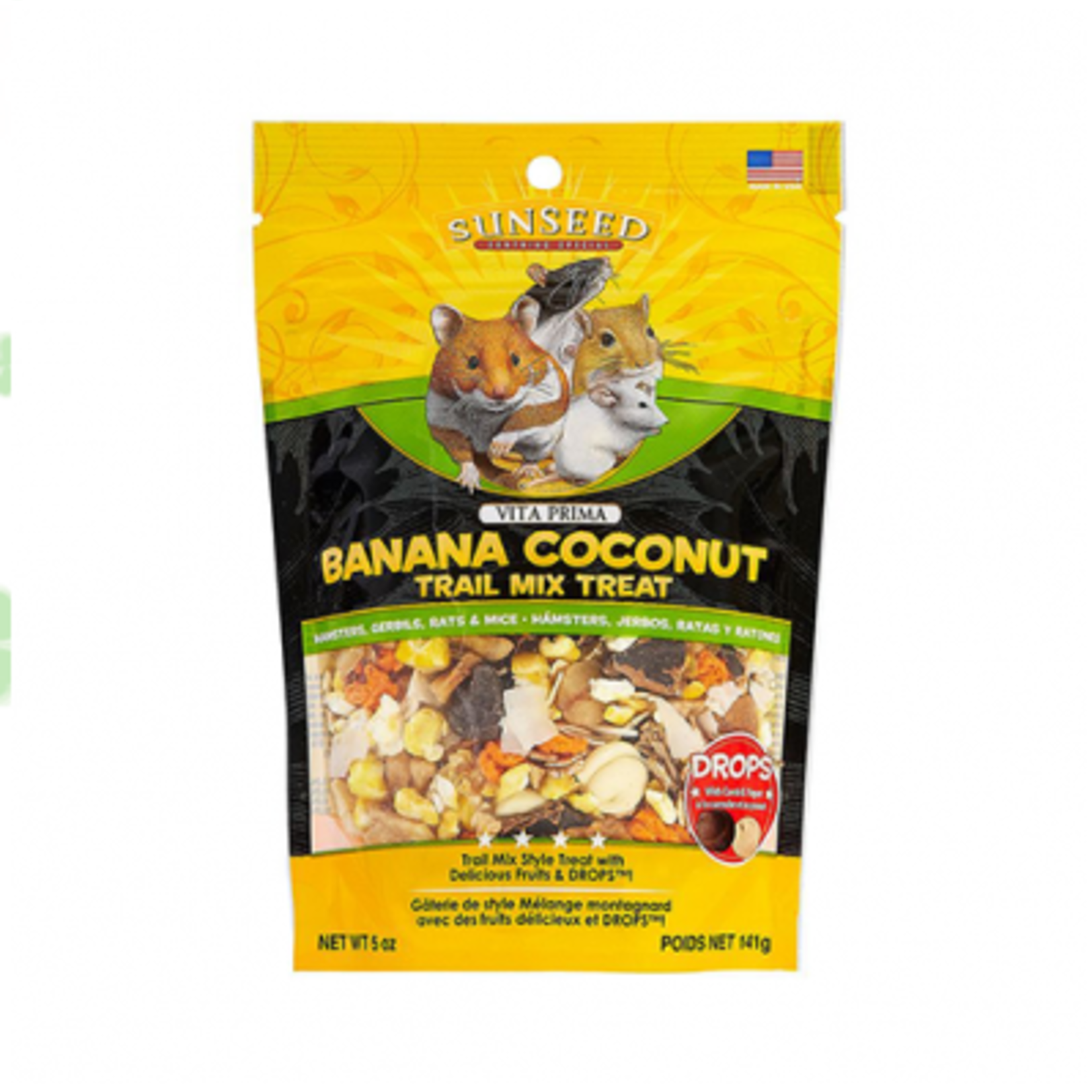 Sunseed Vita Prima - Banana & Coconut trail Mix Treats - 5 oz