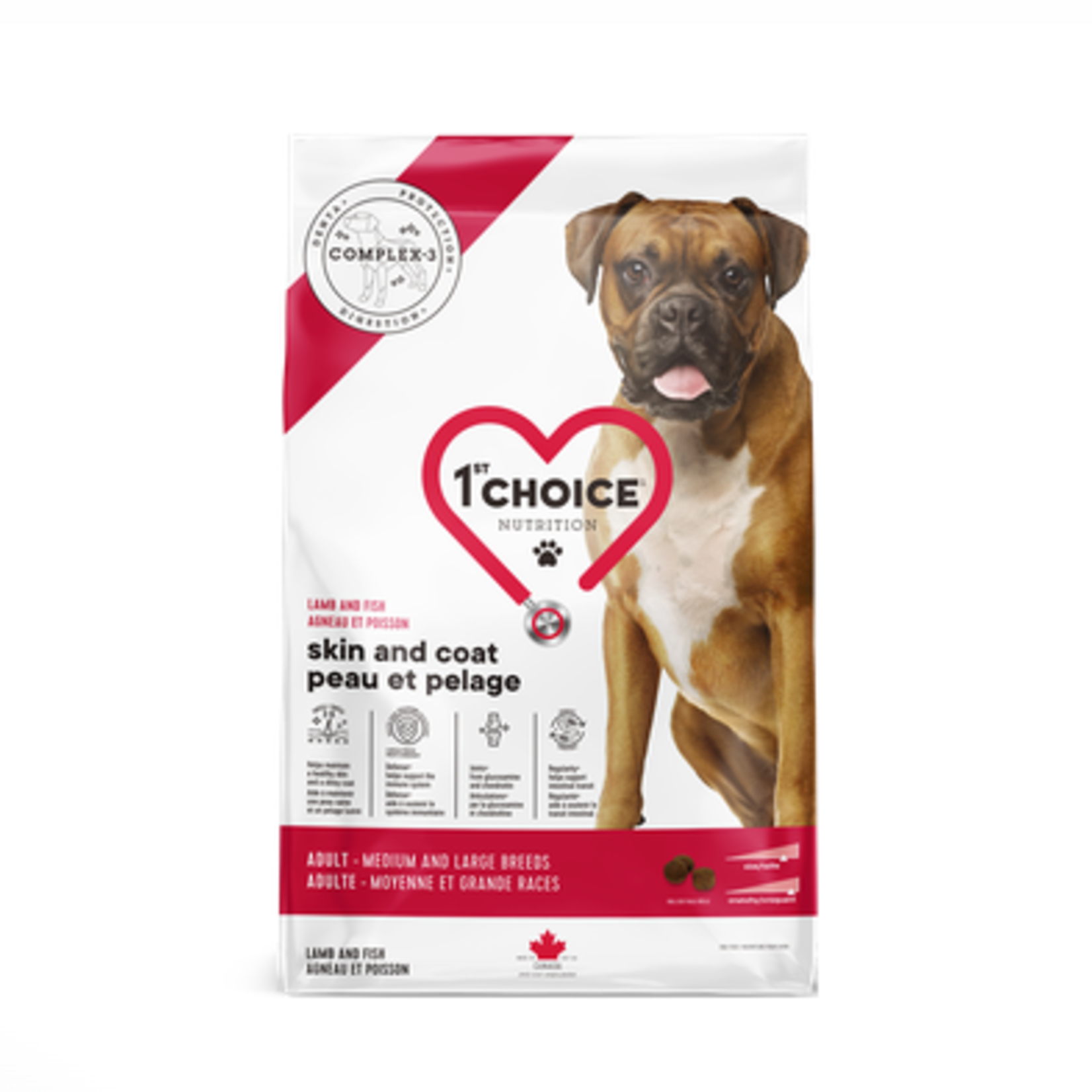 1st Choice Peau et pelage - Races moyennes et grandes - Agneau et poisson - 11 lb