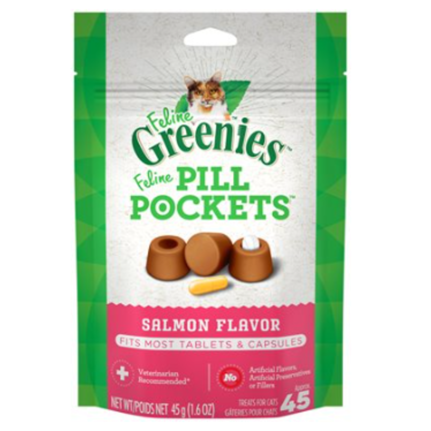 Greenies Poches à pilules - Chat - Saumon - 1.6 oz