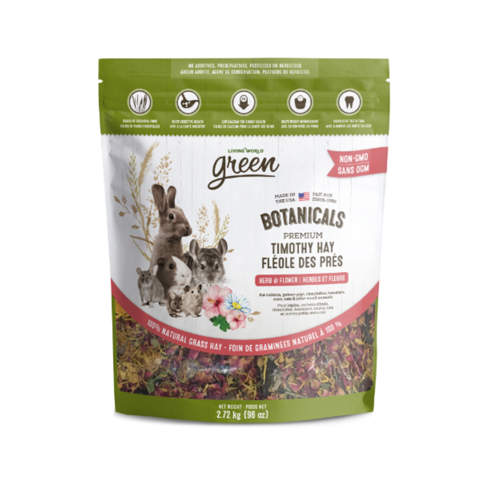 Living World Foin Timothy Premium - Mélange d'herbes et de fleurs - 2,7 kg