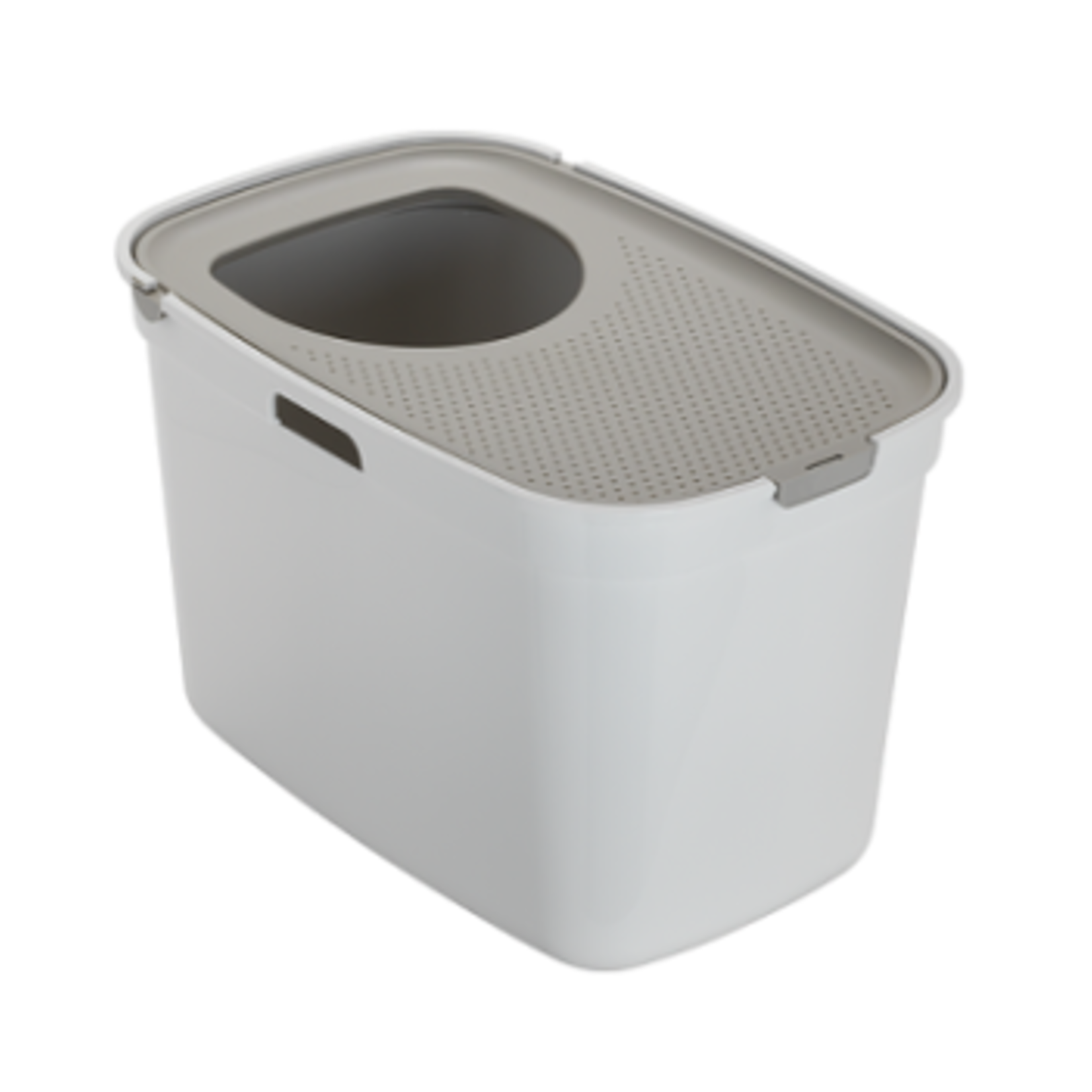Moderna Litter box - Top Cat - White with Warm Grey Lid