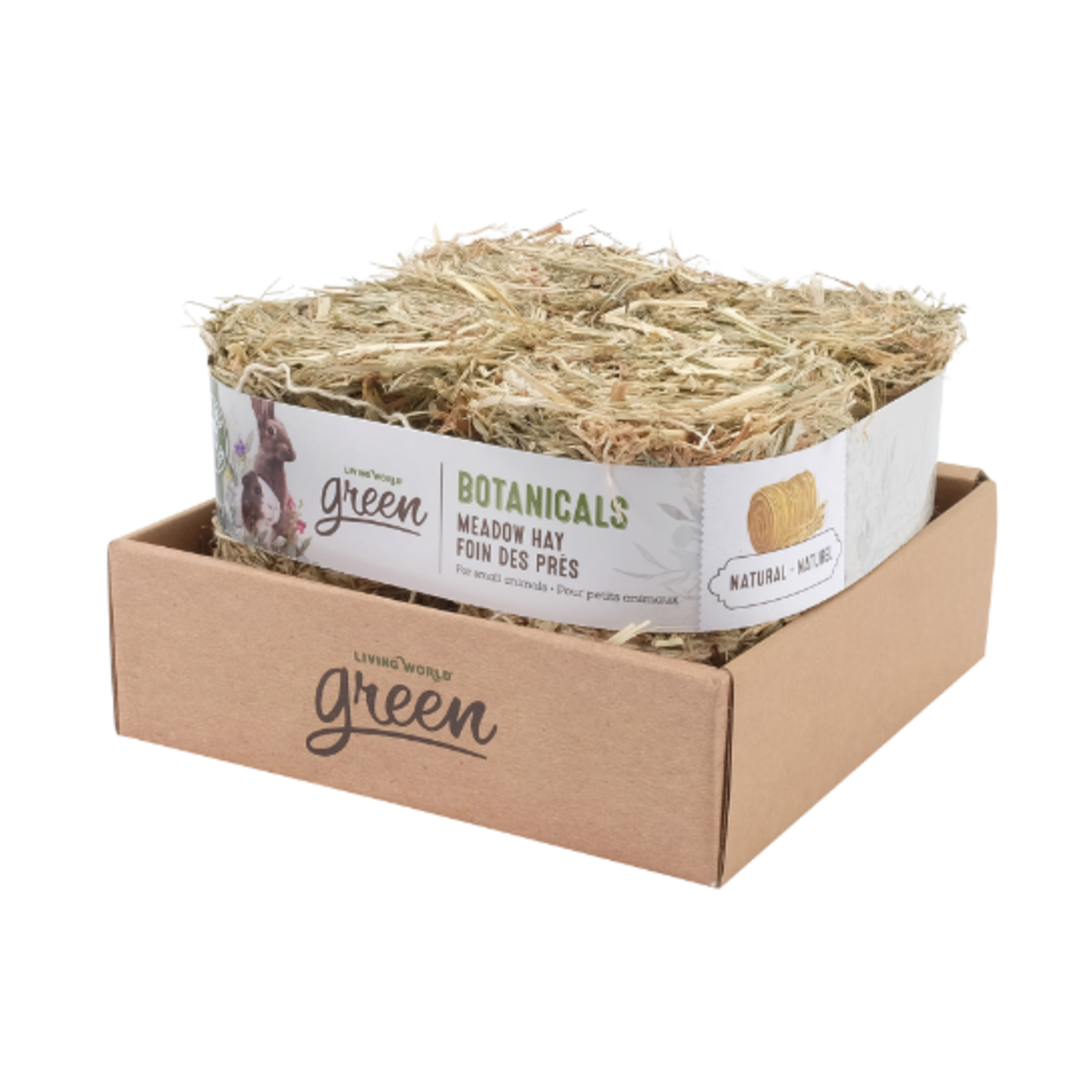 Living World Green Botanicals - Meadow Hay Bale - Natural - Pack of 4 - 150 g each