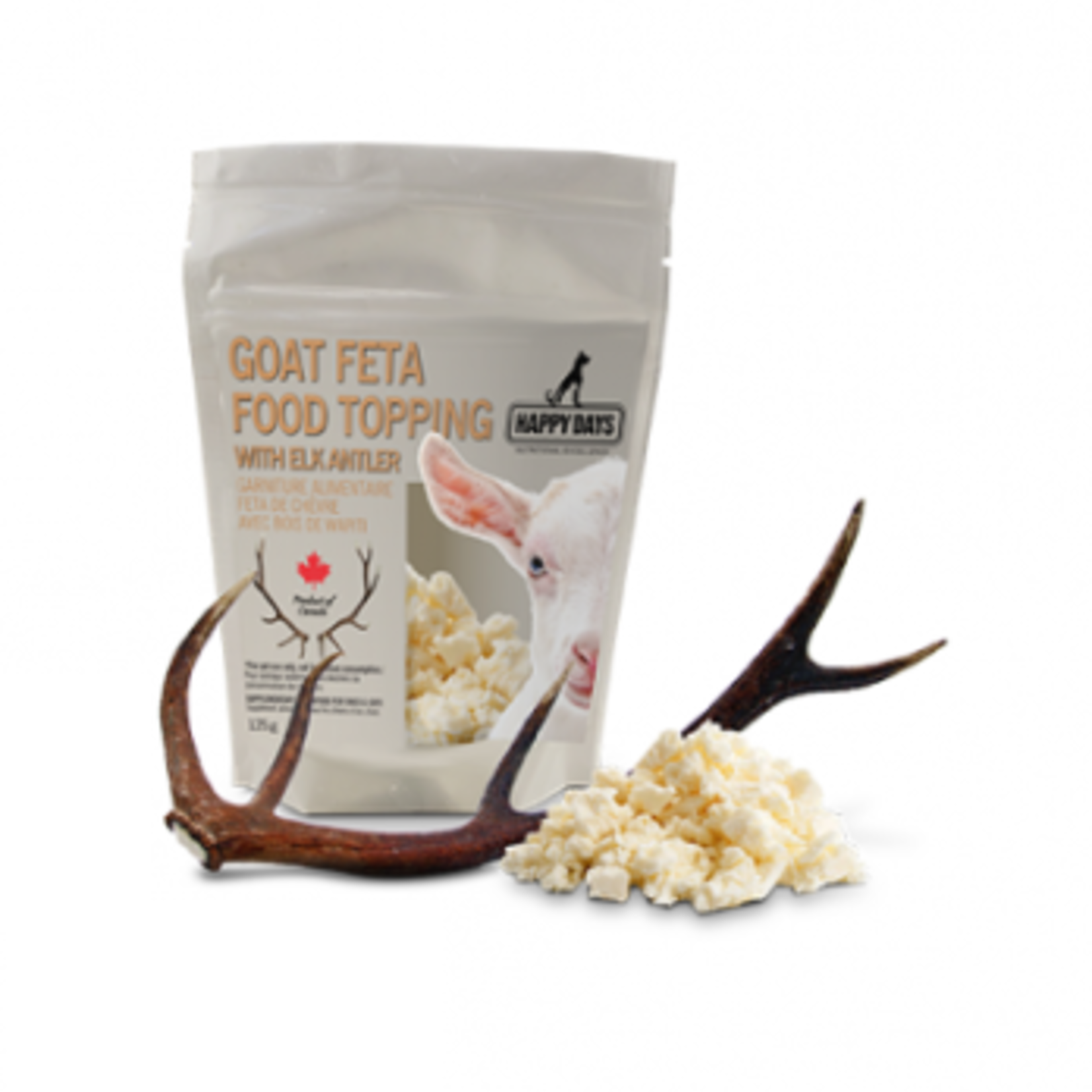 Happy Days Feta Cheese with Elk Antler - 125 g - Frozen for Dogs & Cats