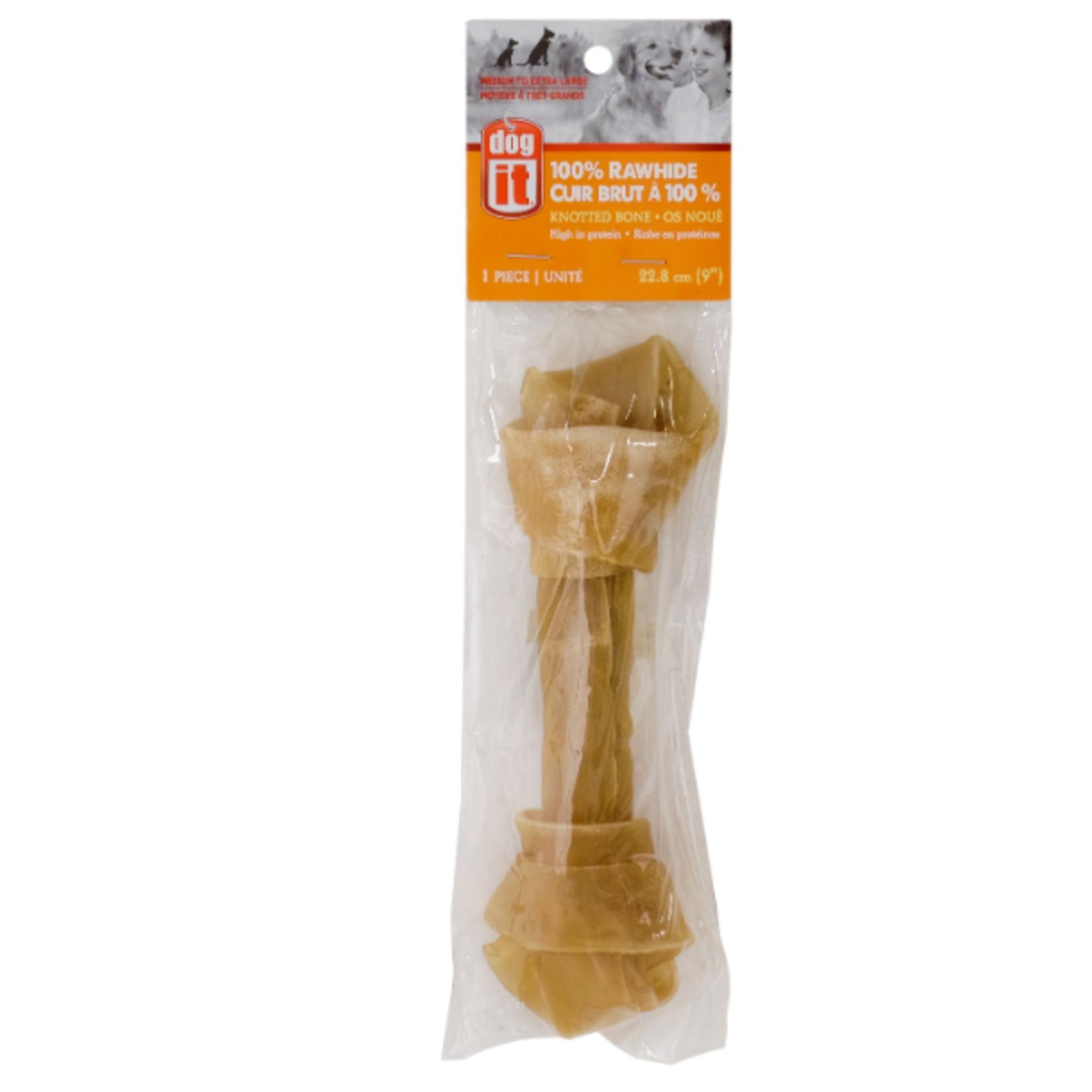 Dogit 100% Rawhide - Knotted Bone - 9 in