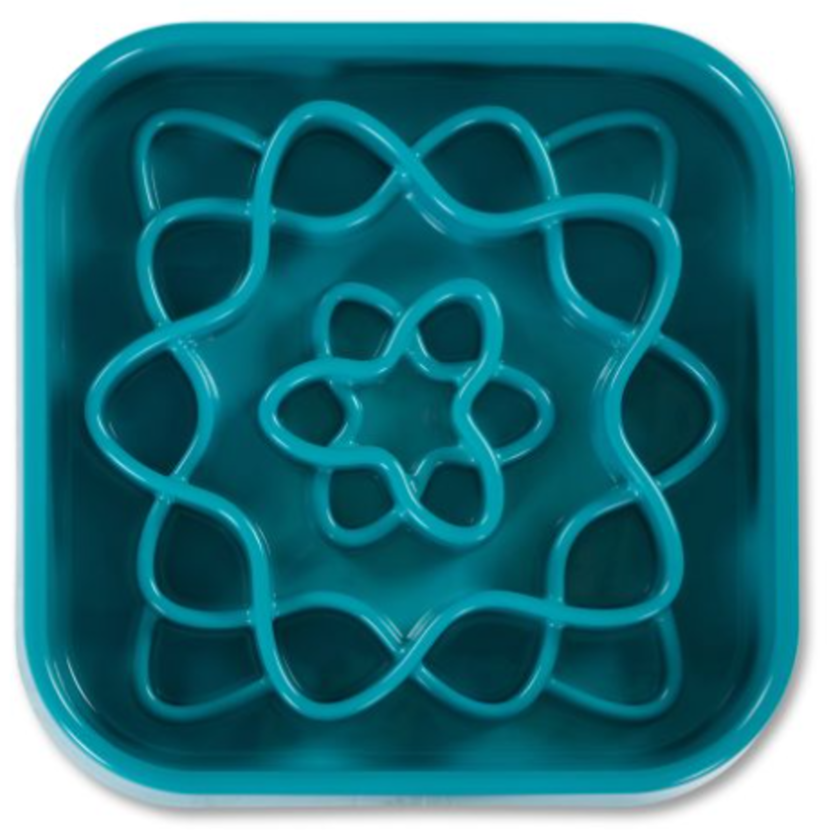 Messy Mutts Square Slow Down Bowl - Blue - 8 cups