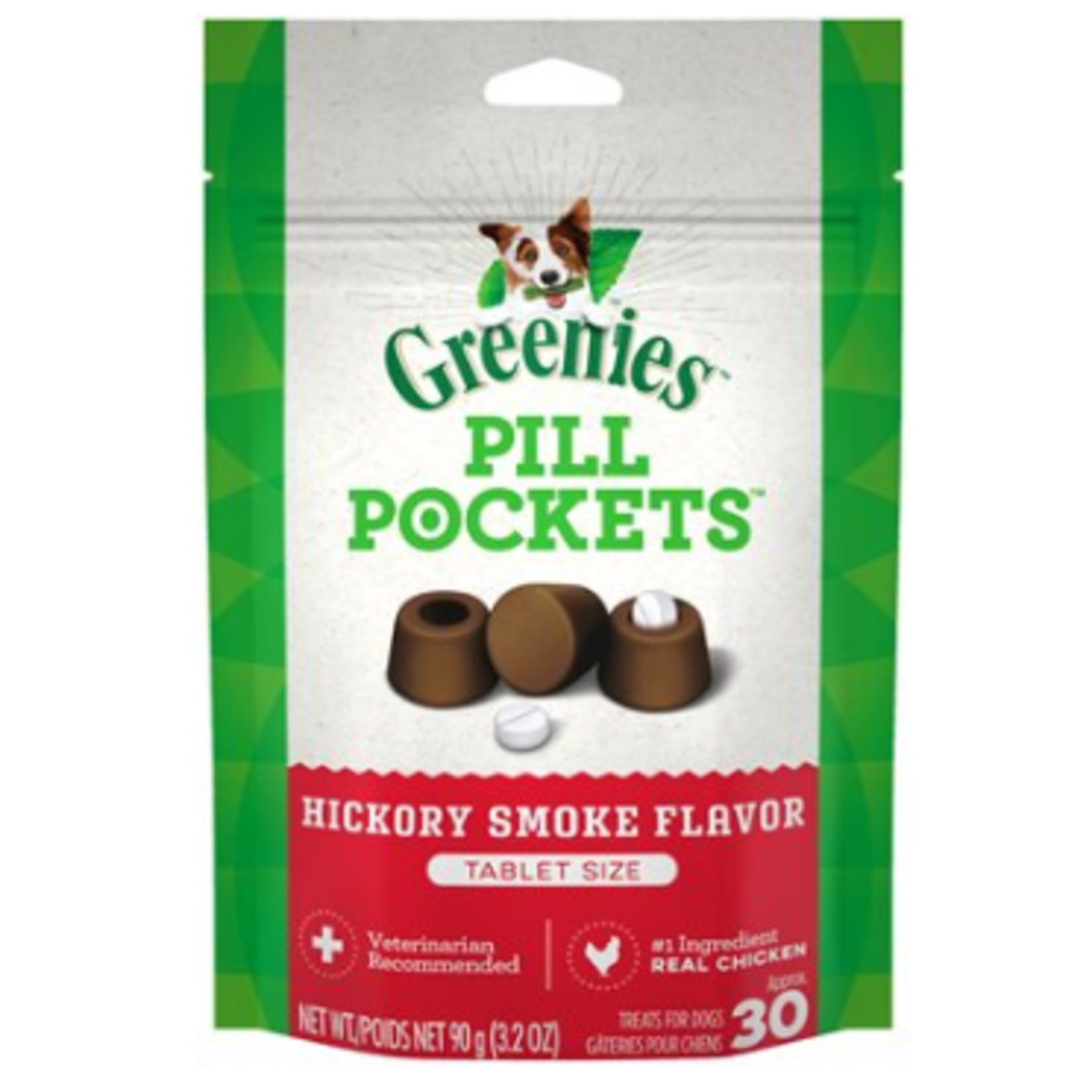 Greenies Poches à pilules - Chien - Fumée d'hickory - 3,2 oz