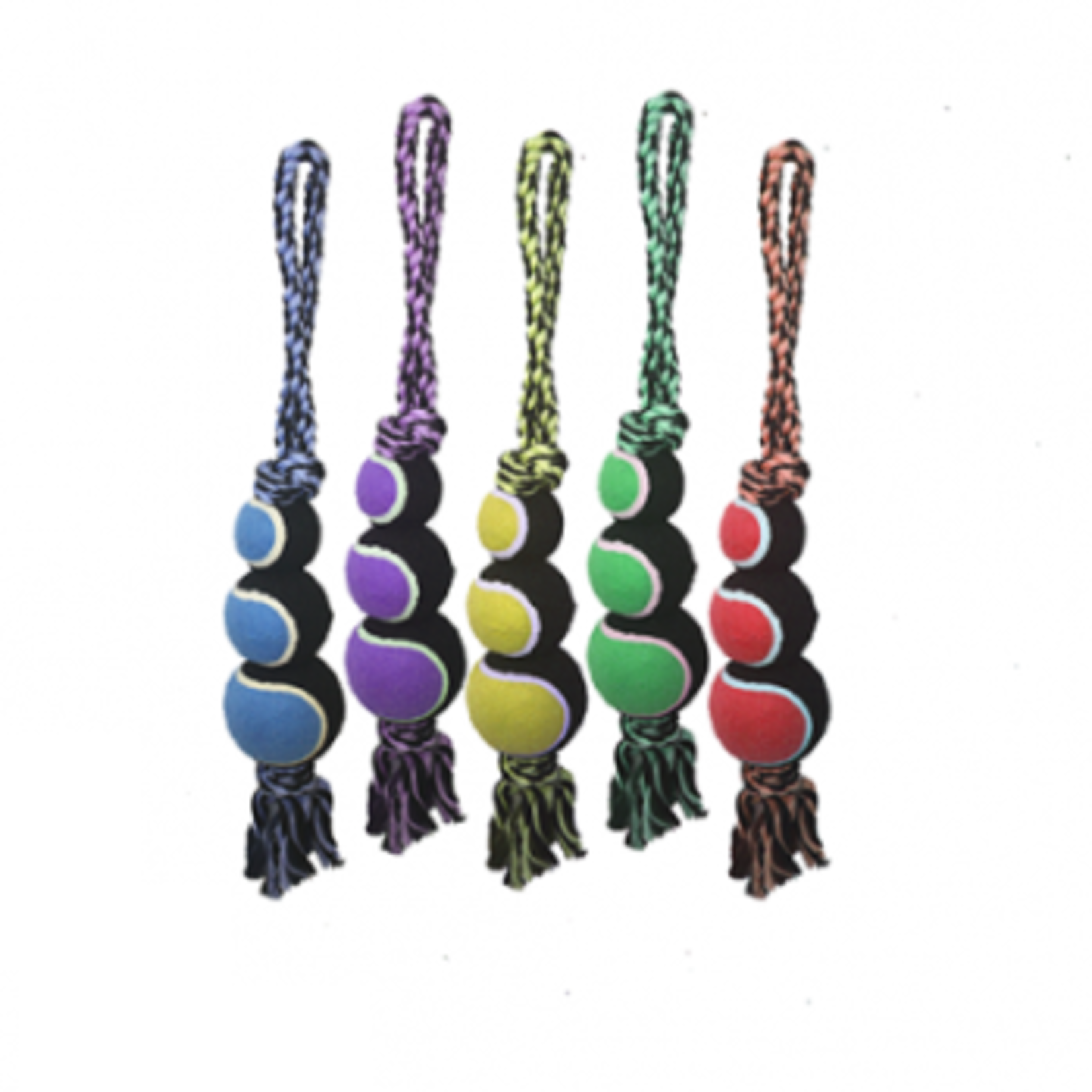 MultiPet Nuts for Knots - 2 Knot Rope Tugs - 3 Tennis Balls - Sold individually