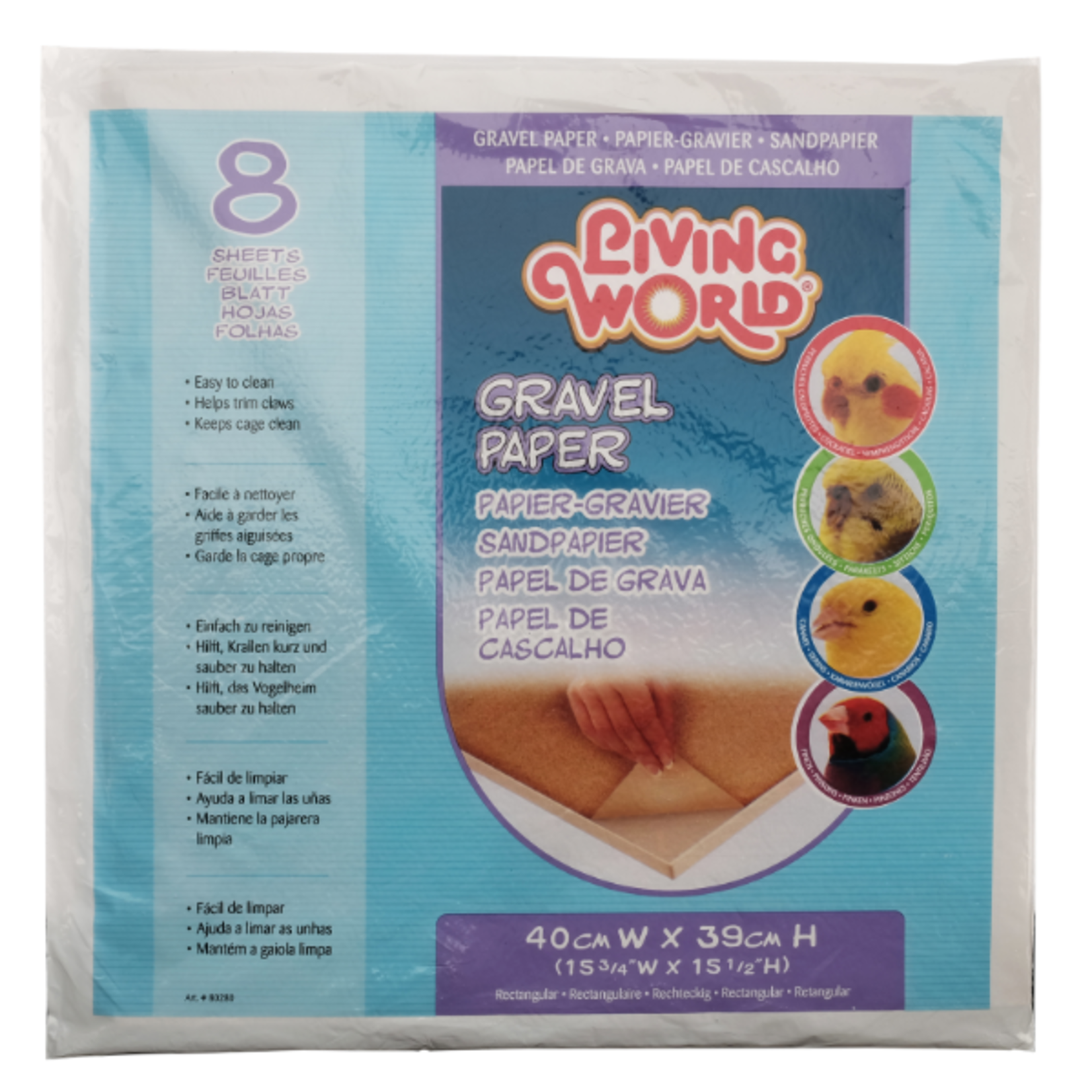 Living World Gravel Paper - Large - Pack of 8 - 15.75 x 15.5 in