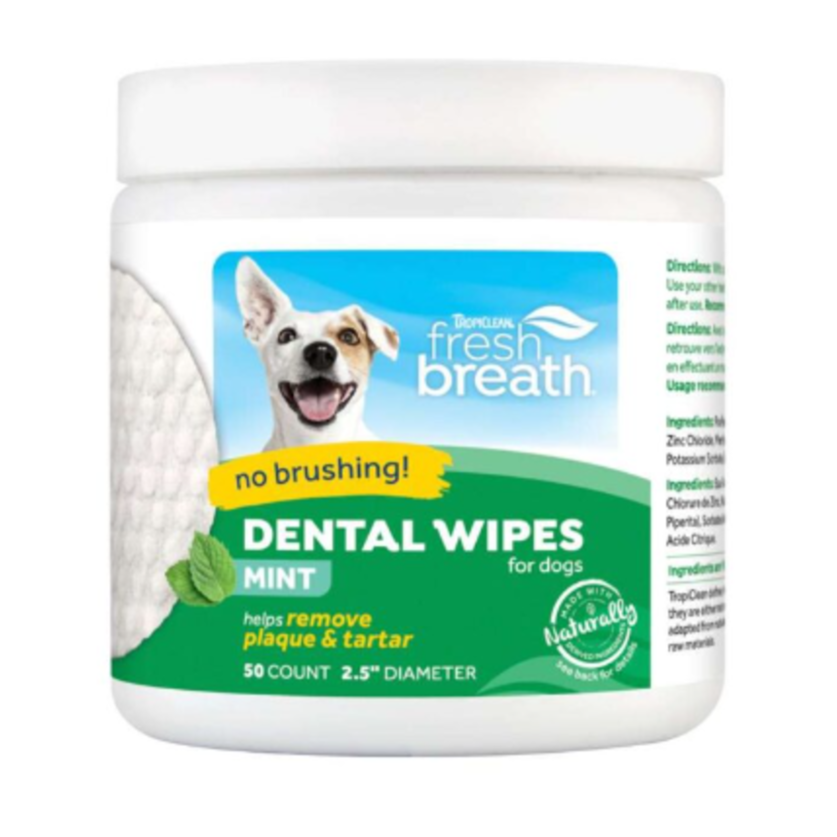 TropiClean Dental wipes - 50 counts/box