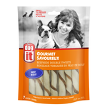 Dogit Beefhide Double Twists - Beef Flavour - 5 in - Pack of 7