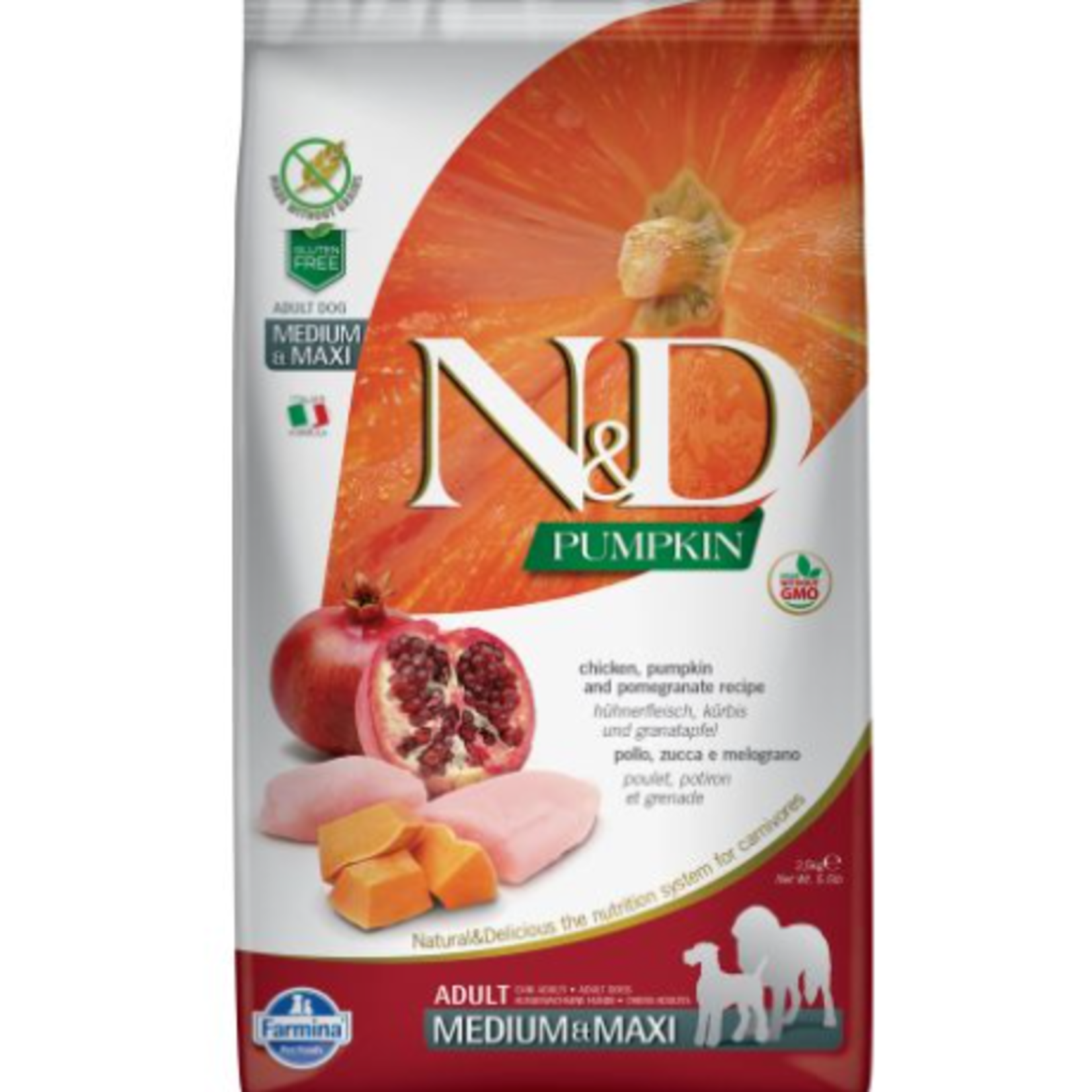 Farmina N&D Pumpkin - Chicken & Pomegranate - G Free - Medium/large - 5.5 lbs