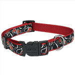 Hunter Brand Adjustable Nylon Collar - Clip type - Black/Red Hearts