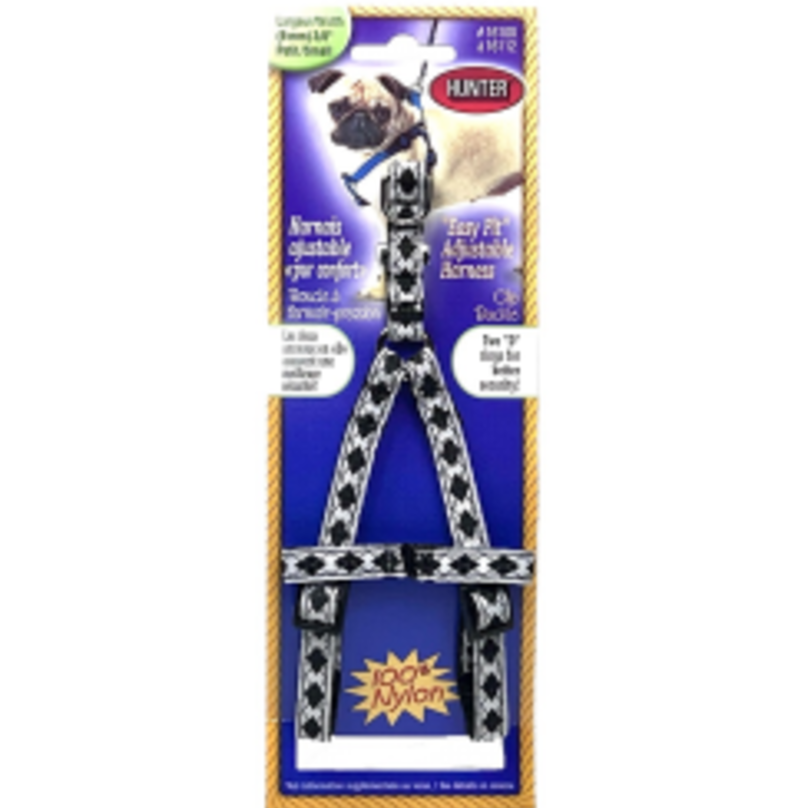 Hunter Brand Step-In Harness - Black/White/Diamond