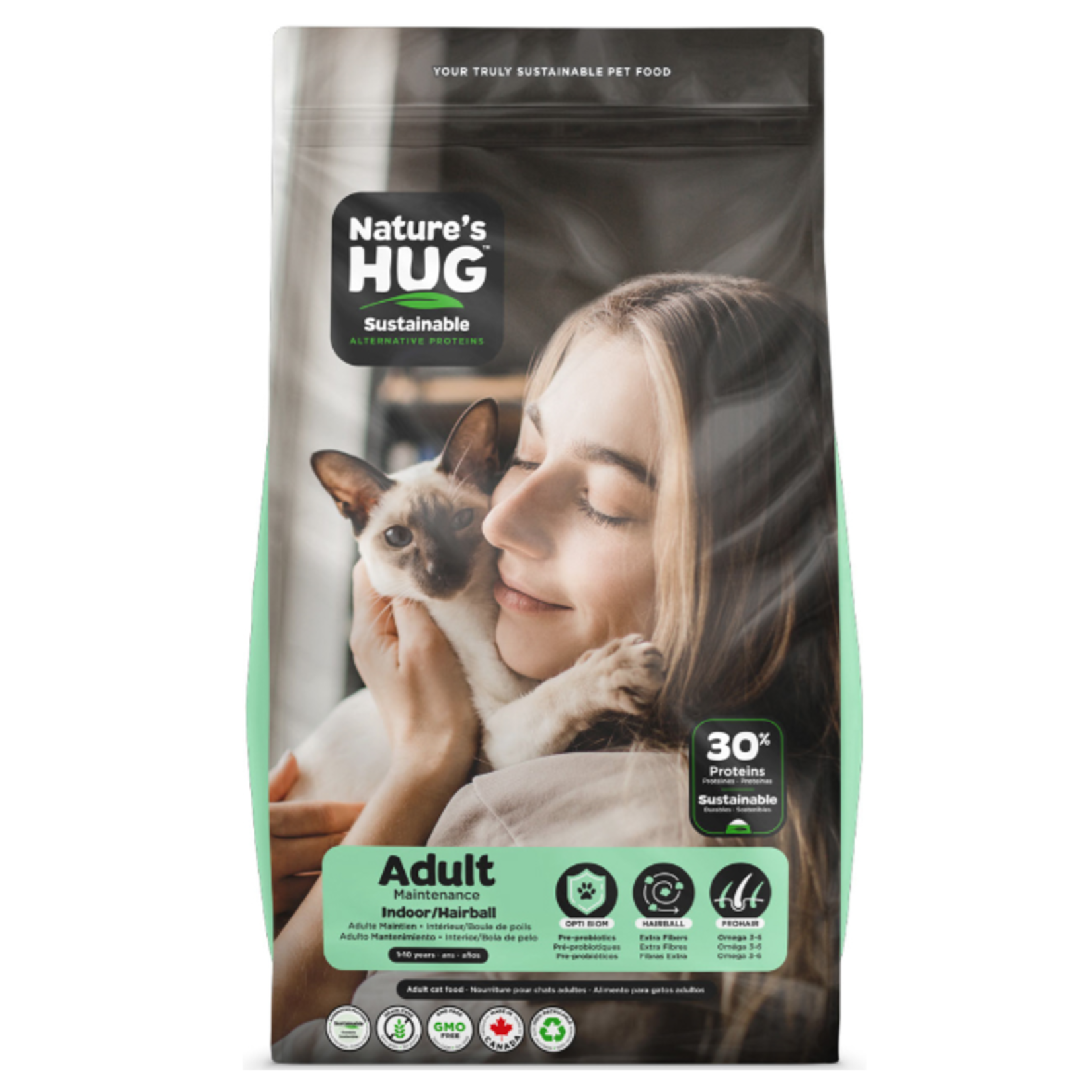 Nature's Hug Chat d’intérieur- boule de poils - À base de levure sèche - Adulte - 4 lbs