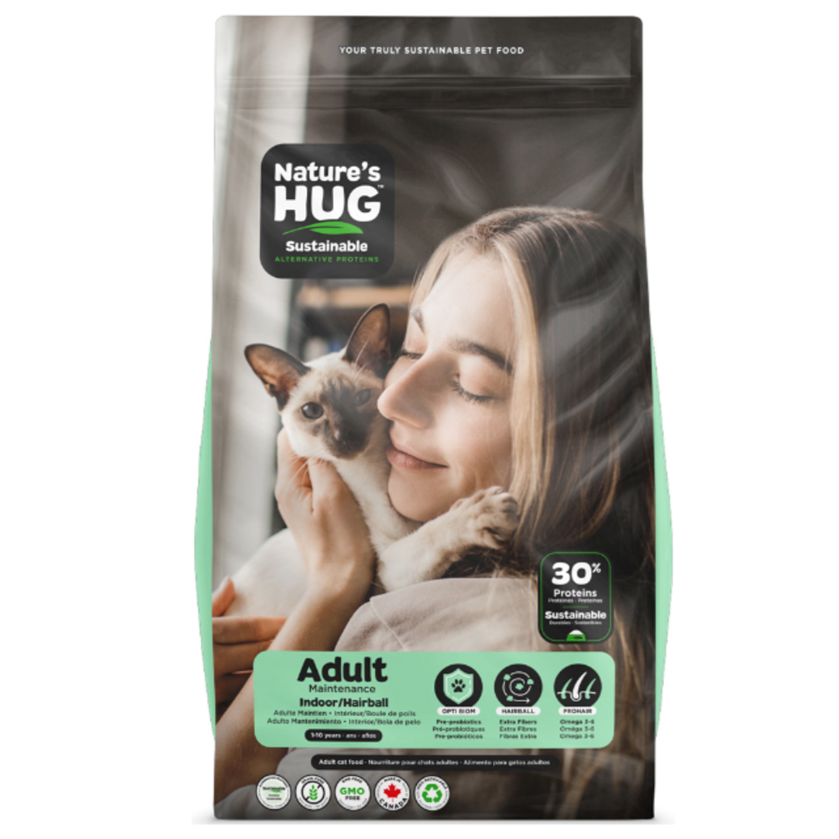 Nature's Hug Chat d’intérieur- boule de poils - À base de levure sèche - Adulte - 4 lbs