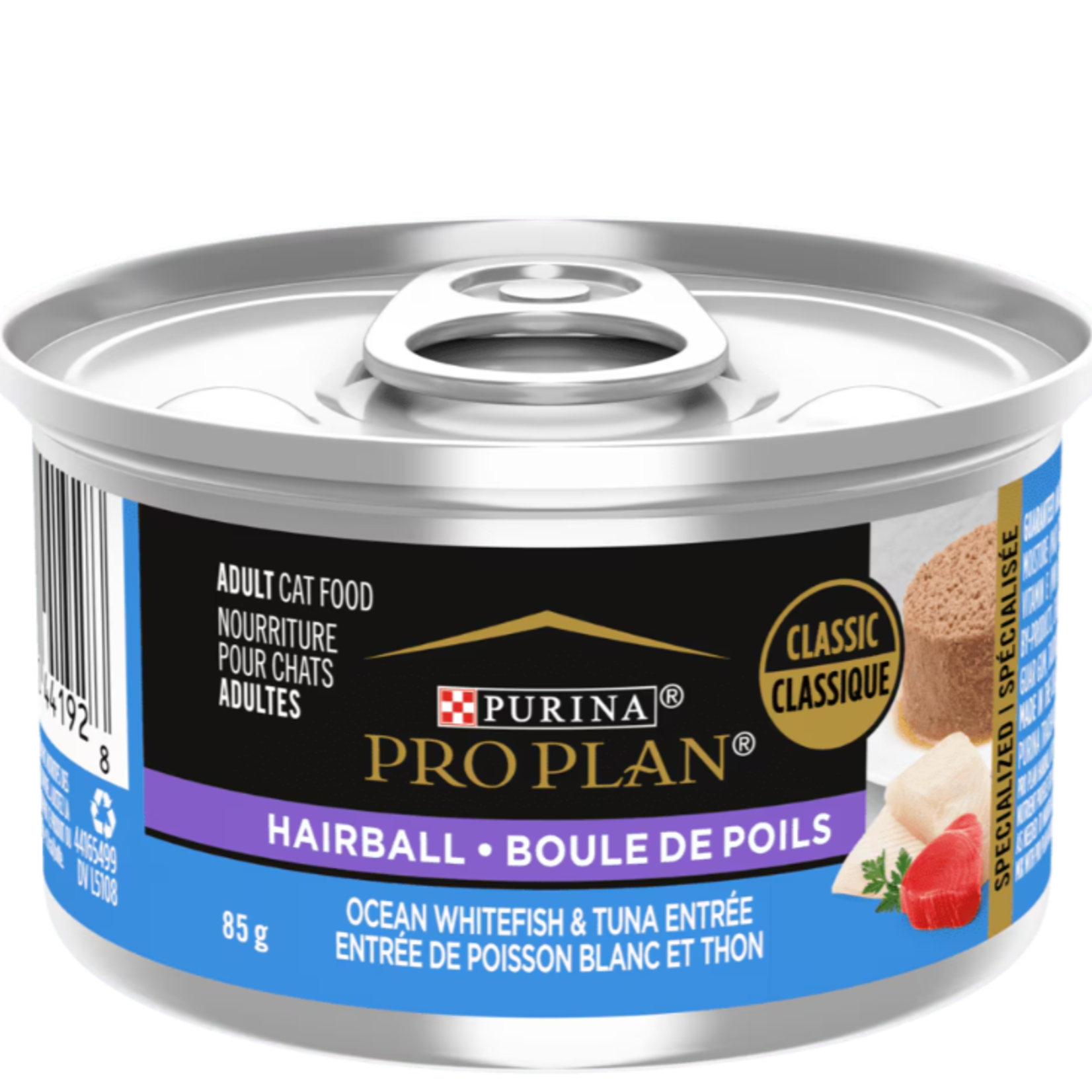 Purina Pro Plan - Boules de poils spécialisées - Poisson blanc et thon - 85 g