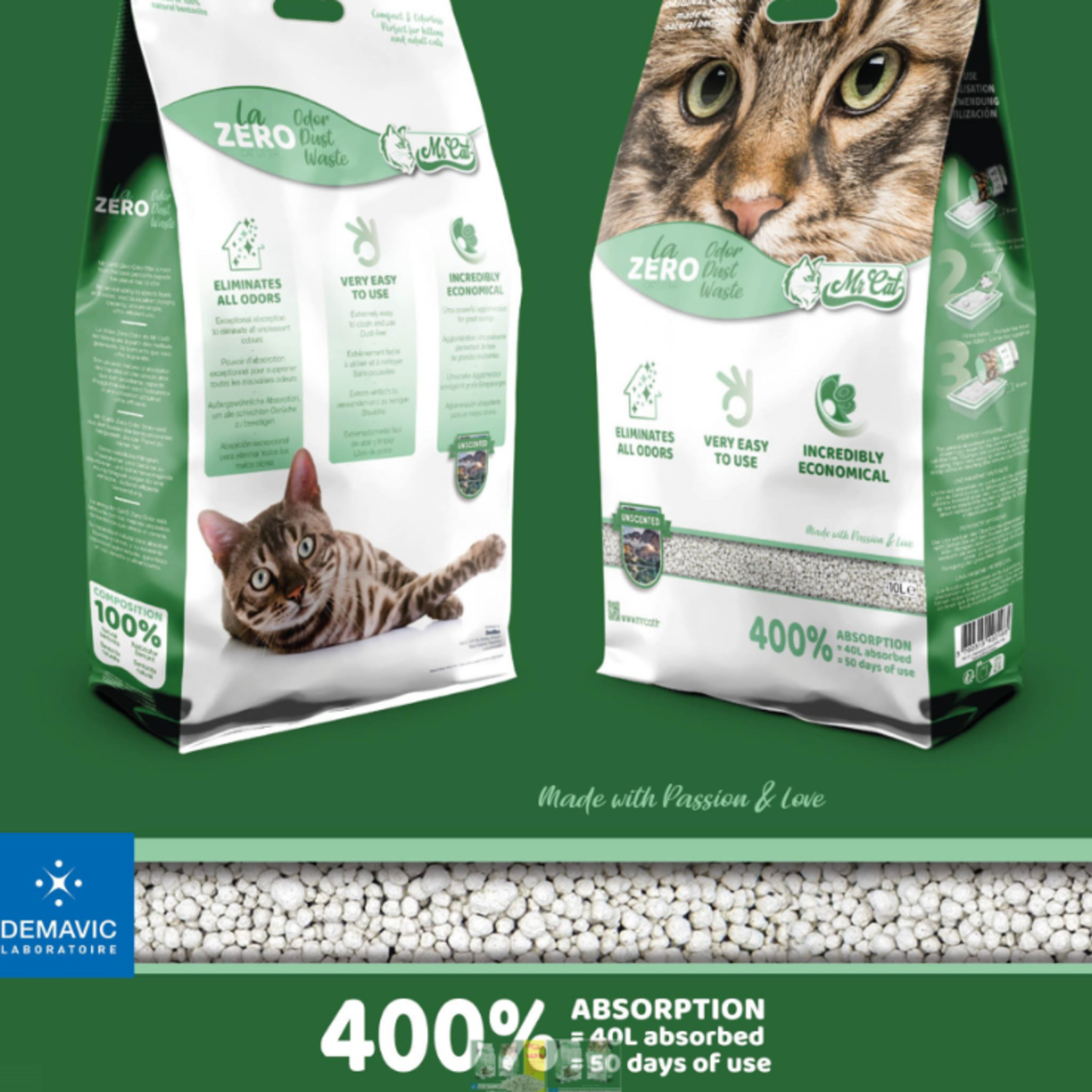 Mr Cat Bentonite Litter - Zero dust - 8 kg