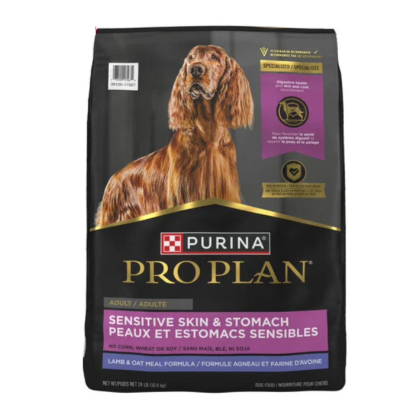Purina Pro Plan - Peaux et Estomacs sensibles - Agneau et avoine - 24 lbs