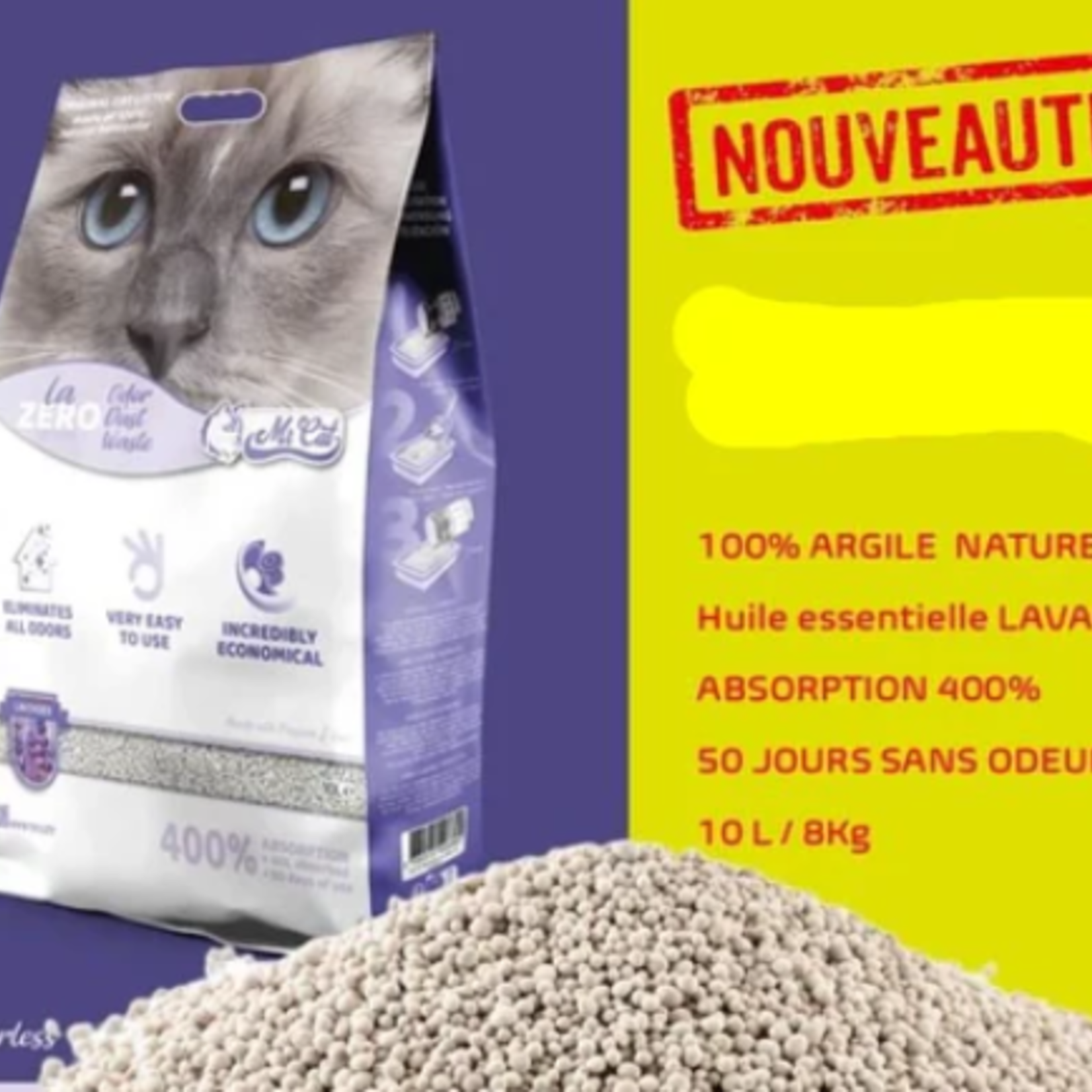Mr Cat Litière bentonite - Lavande - 8 kg