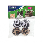 Ware Pet Fun Fur Ball - Cat Toy - Pack of 4