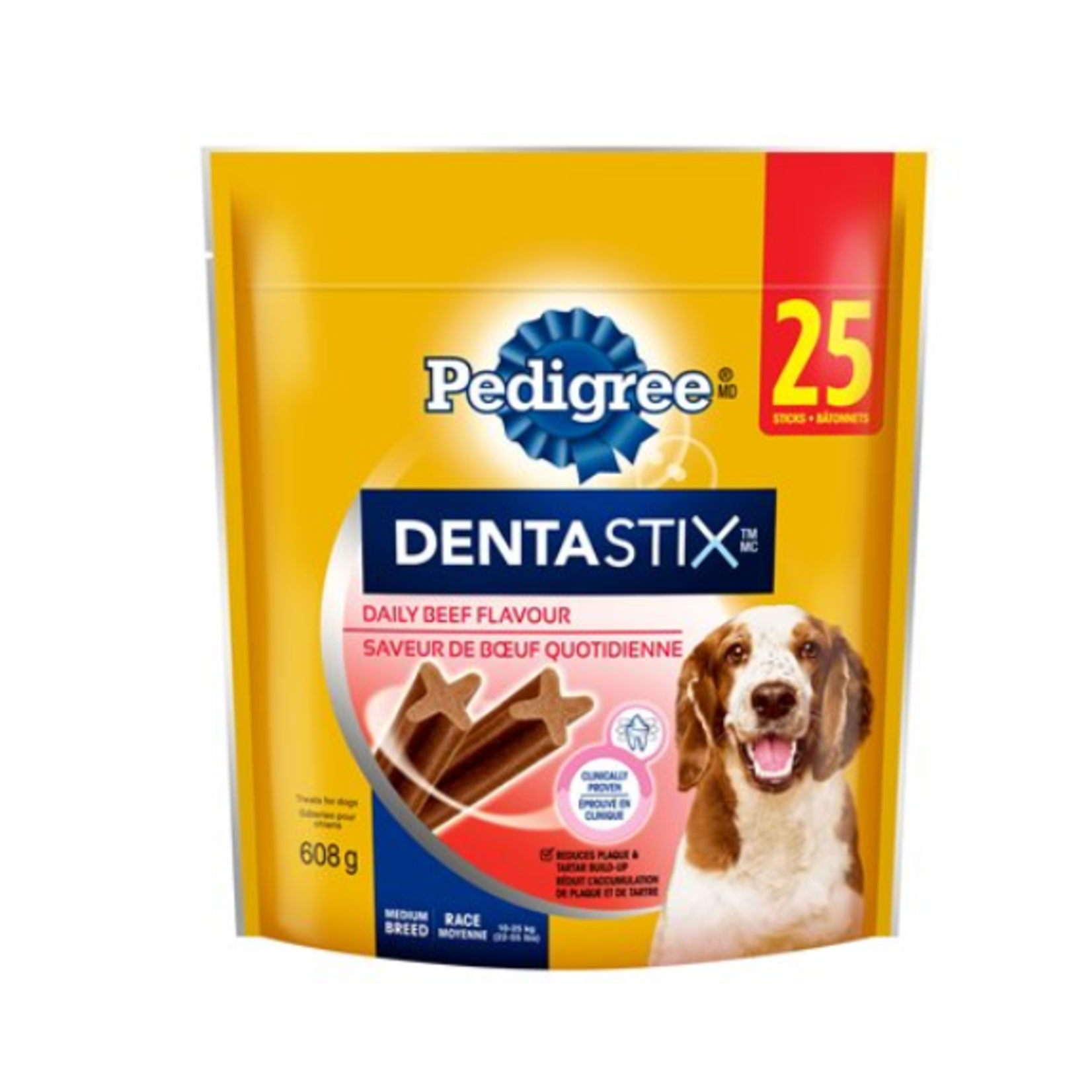 Pedigree DentaStix - Saveur bœuf - Moyen - 25 unités - 608 g