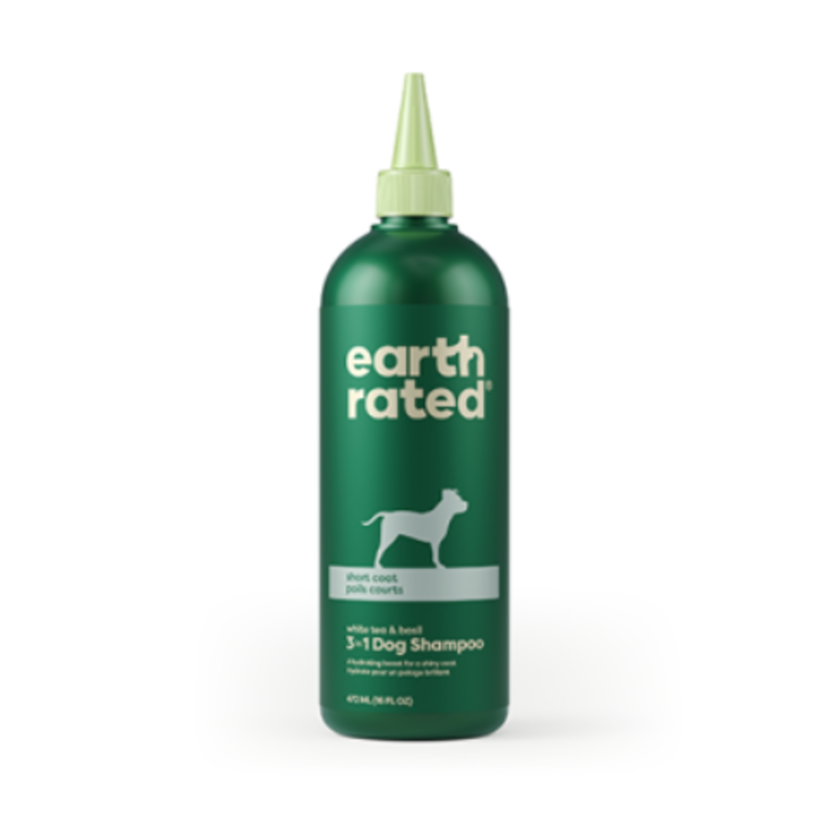 Earth Rated Shampoo - Short Coat White - Tea & Basil - 3 in 1 - 16 oz - For dog