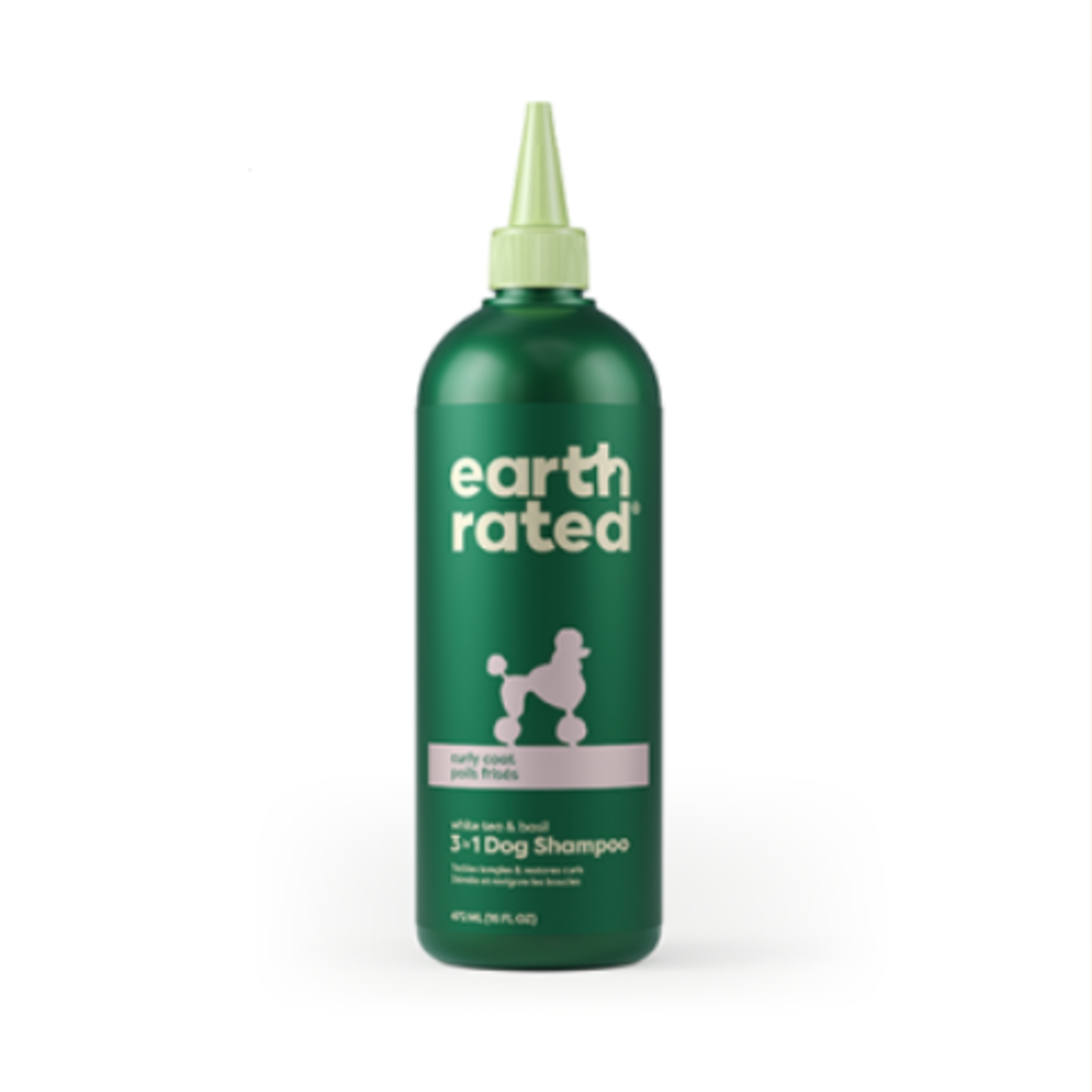 Earth Rated Shampoo - Curly Coat - White Tea & Basil - 3 in 1 - For dog - 16 oz